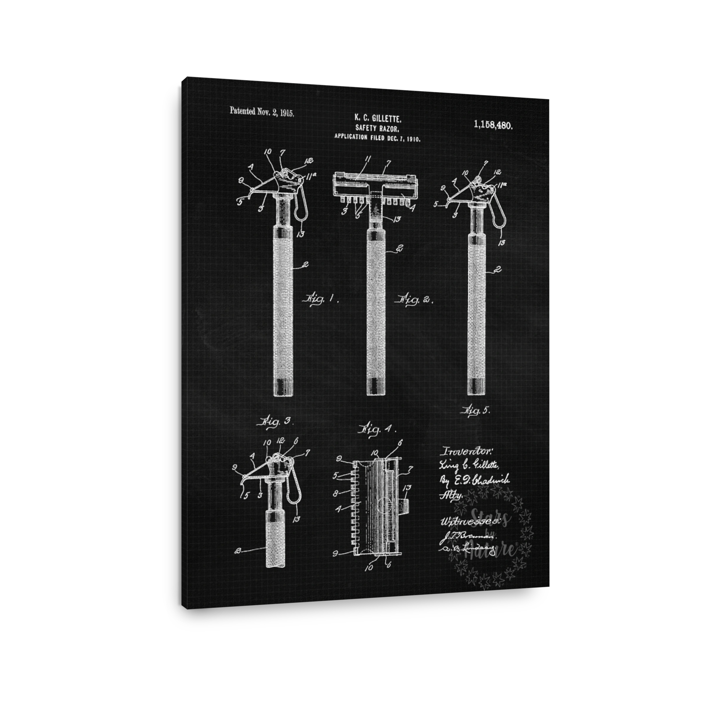Gillette Safety Razor Patent Drawing