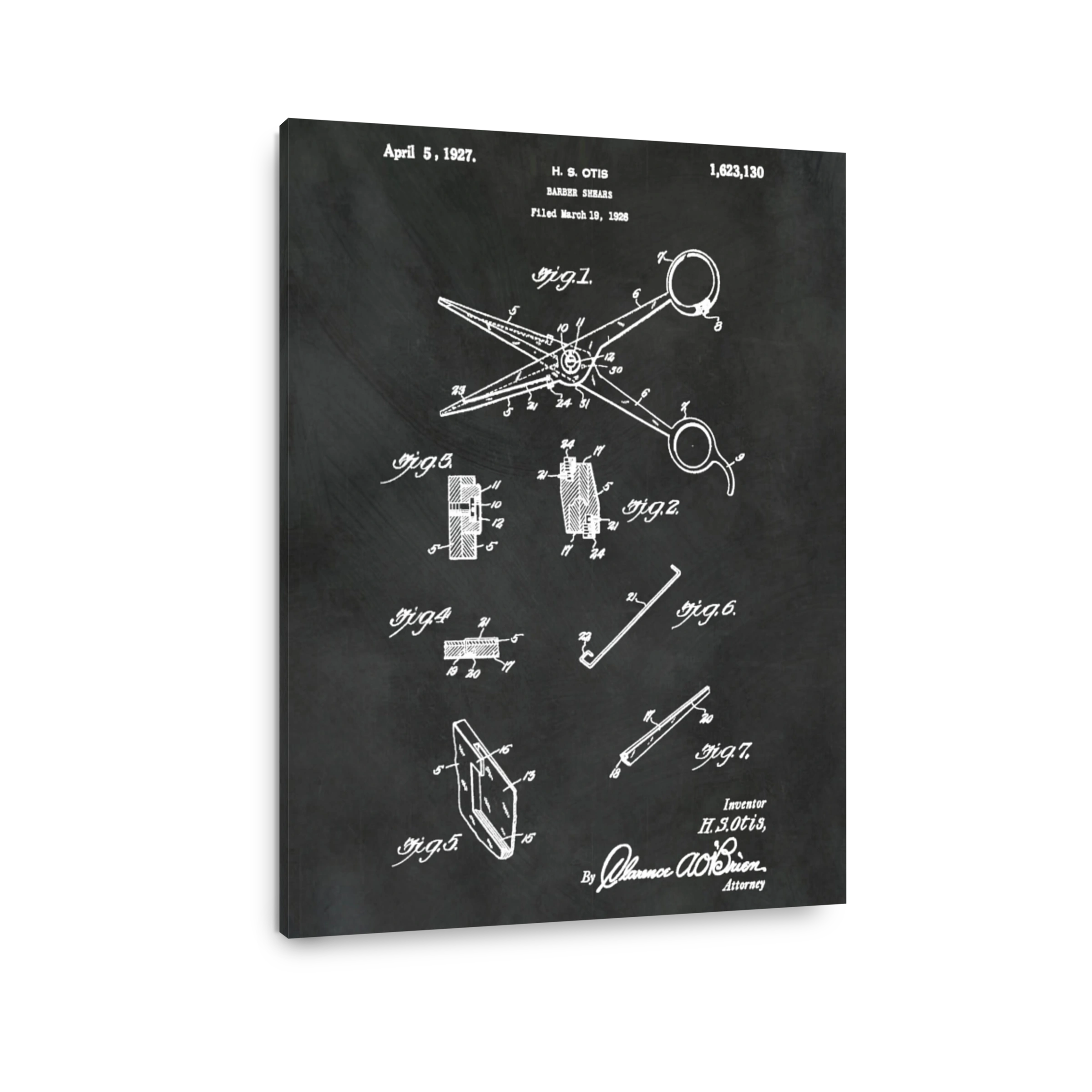 Barber Shears Patent Drawing