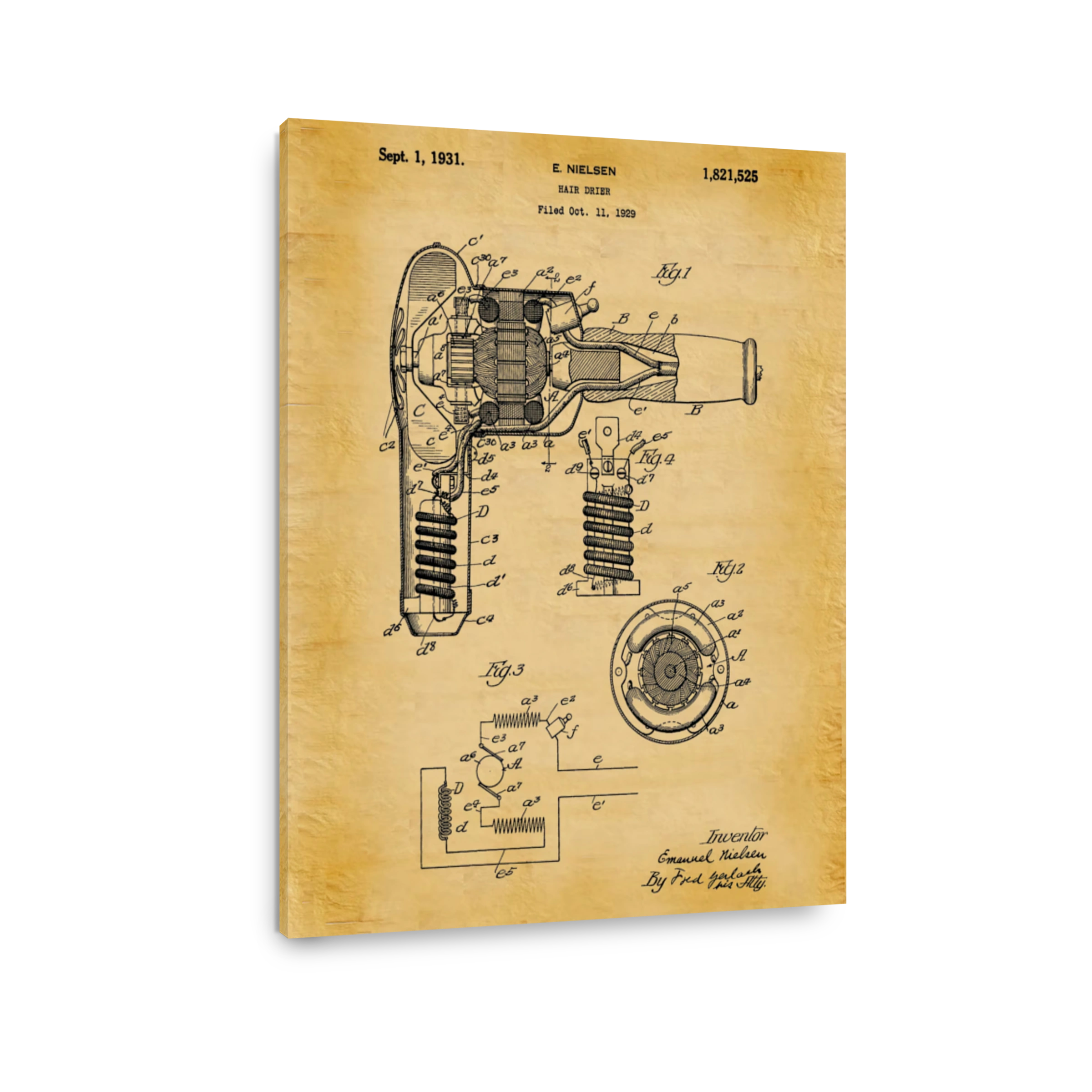 Vintage Hair Dryer Patent Art
