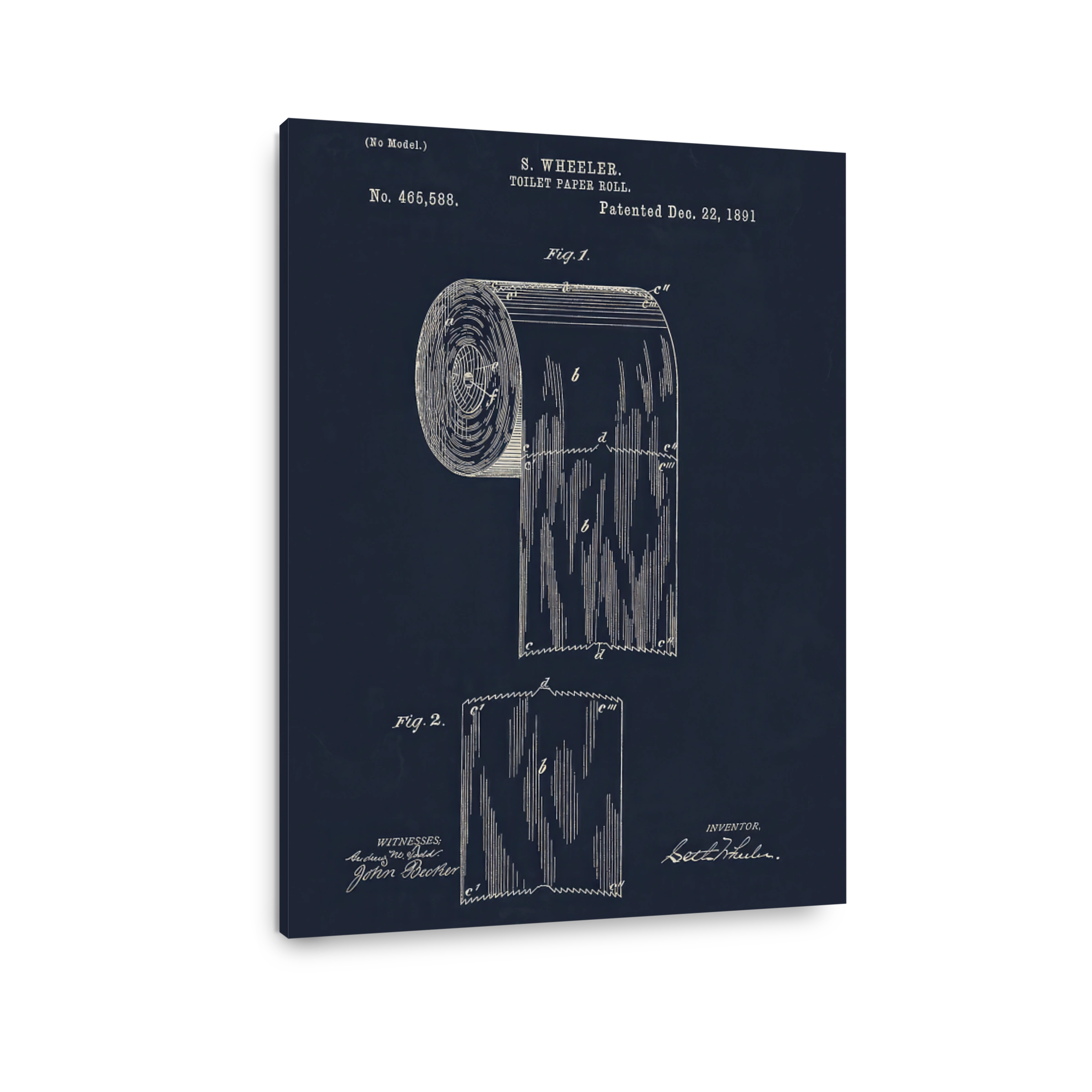 Vintage Toilet Paper Roll Patent Art