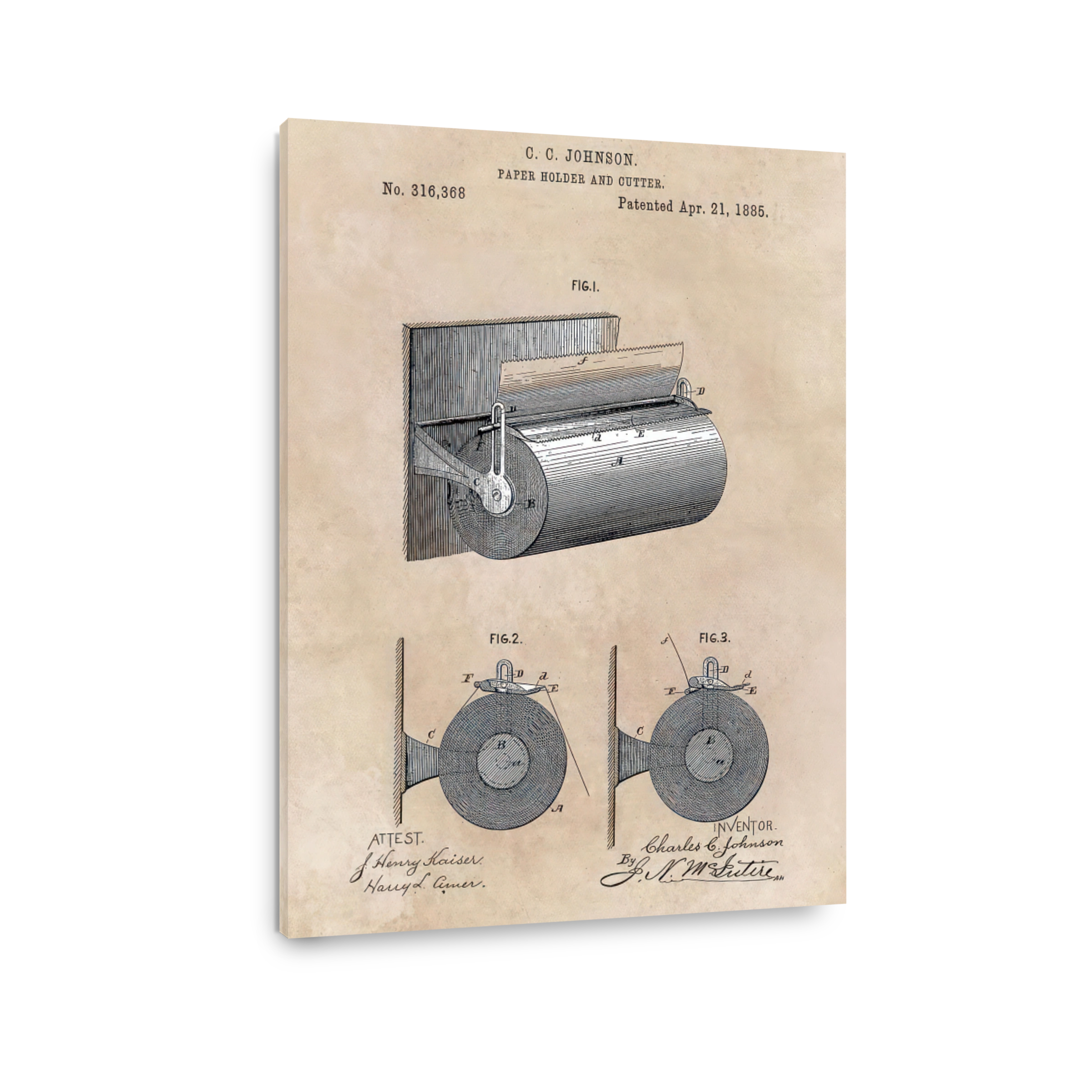 Vintage Paper Holder and Cutter Blueprint