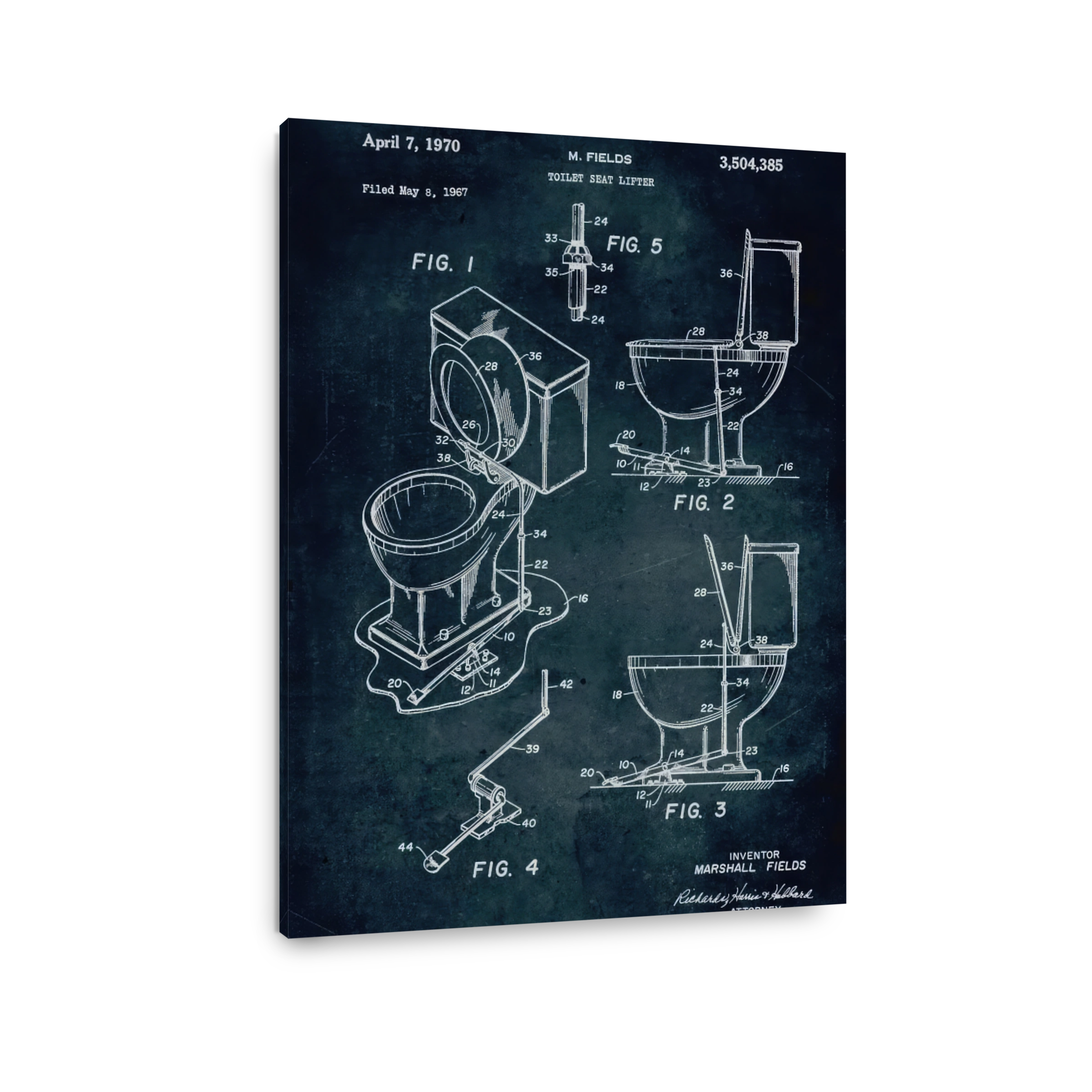 Vintage Toilet Seat Lifter Patent Art