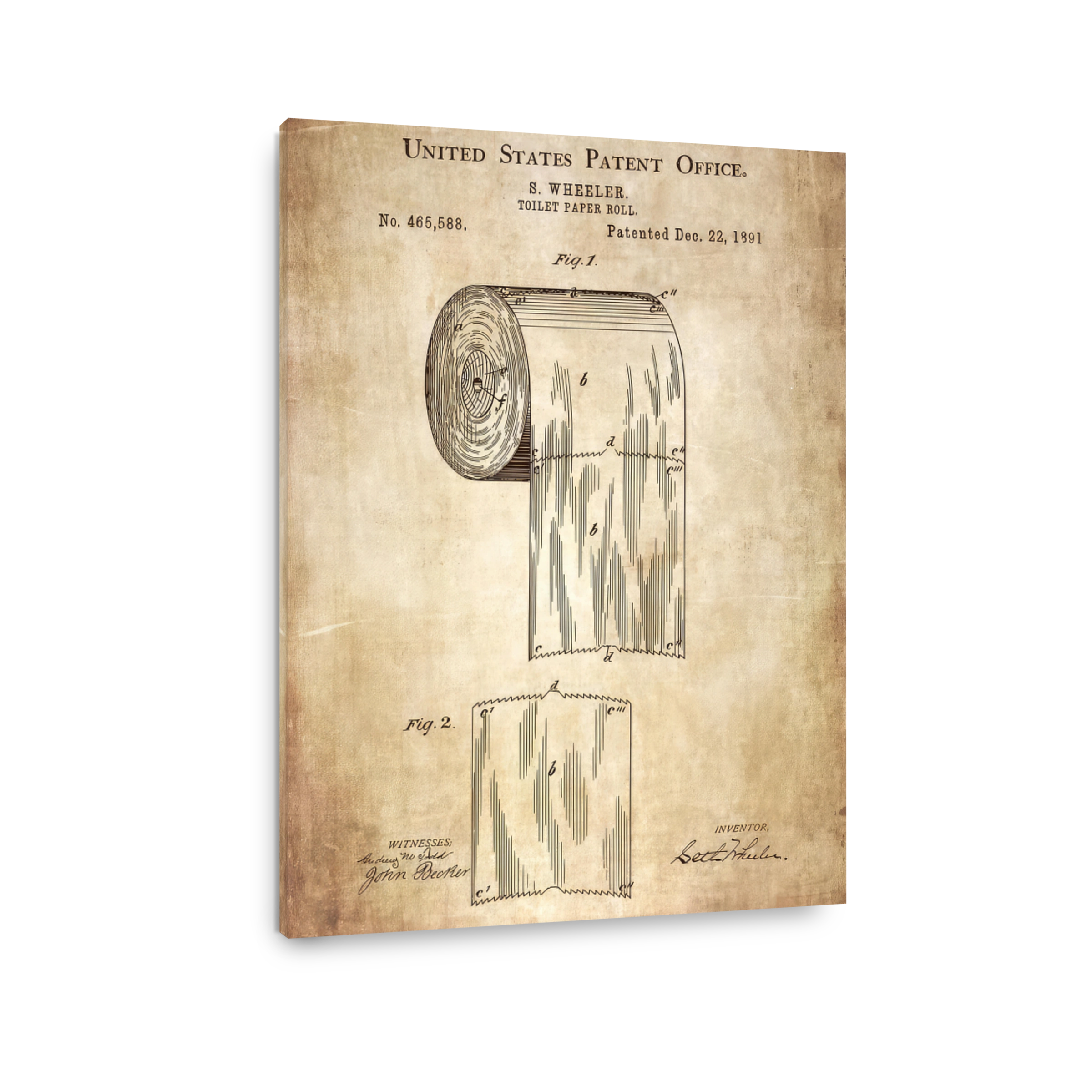 Vintage Toilet Paper Roll Patent Art