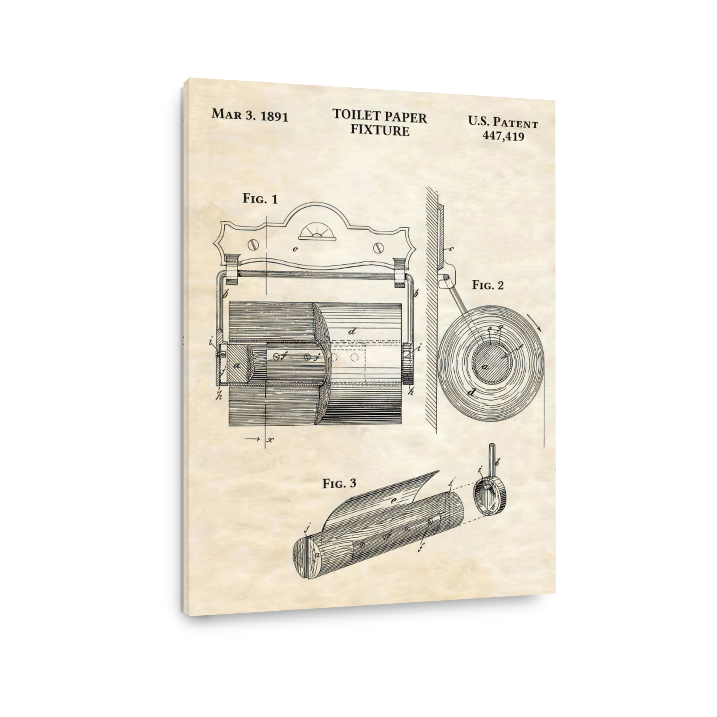 Vintage Toilet Paper Fixture Blueprint