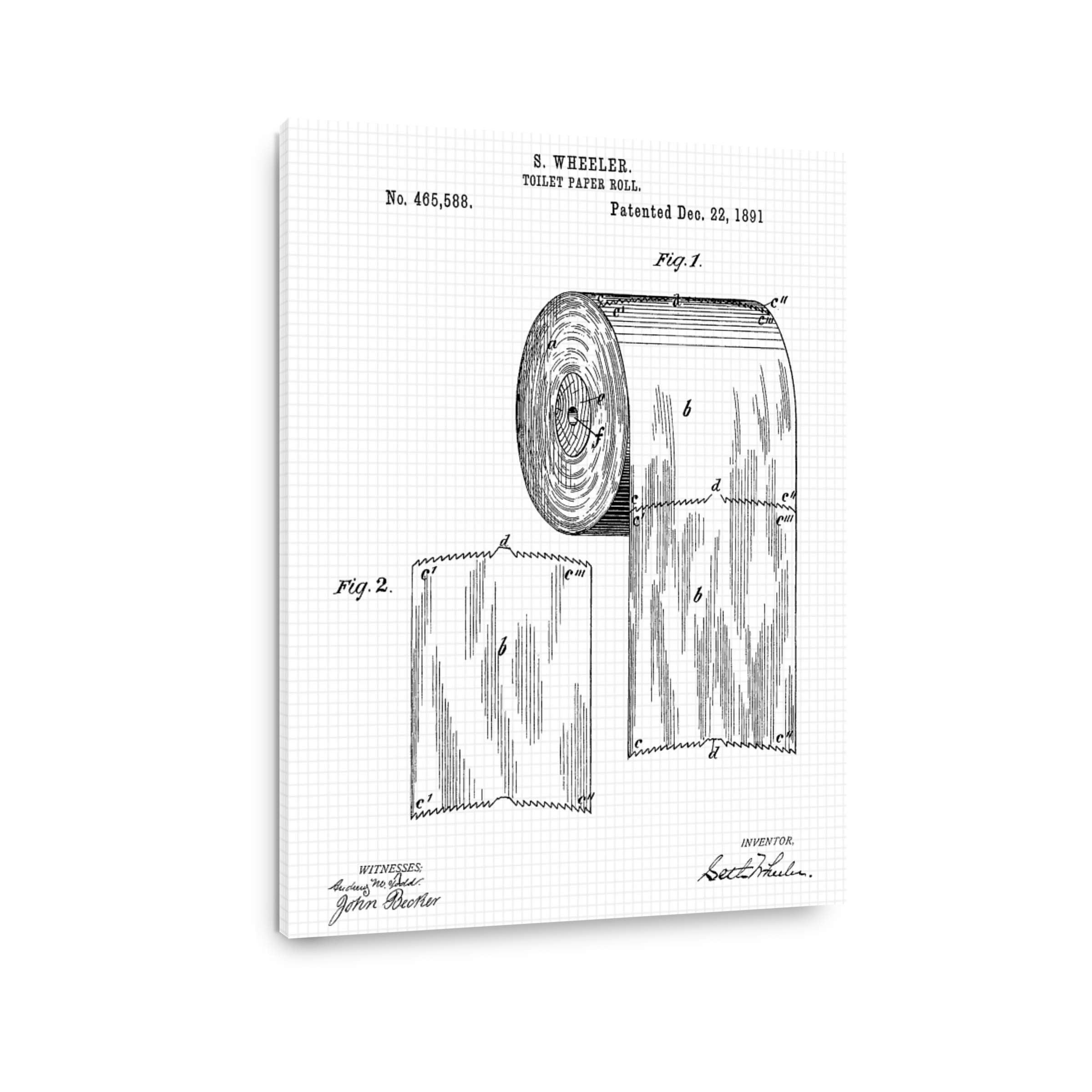 Vintage Toilet Paper Roll Patent Art