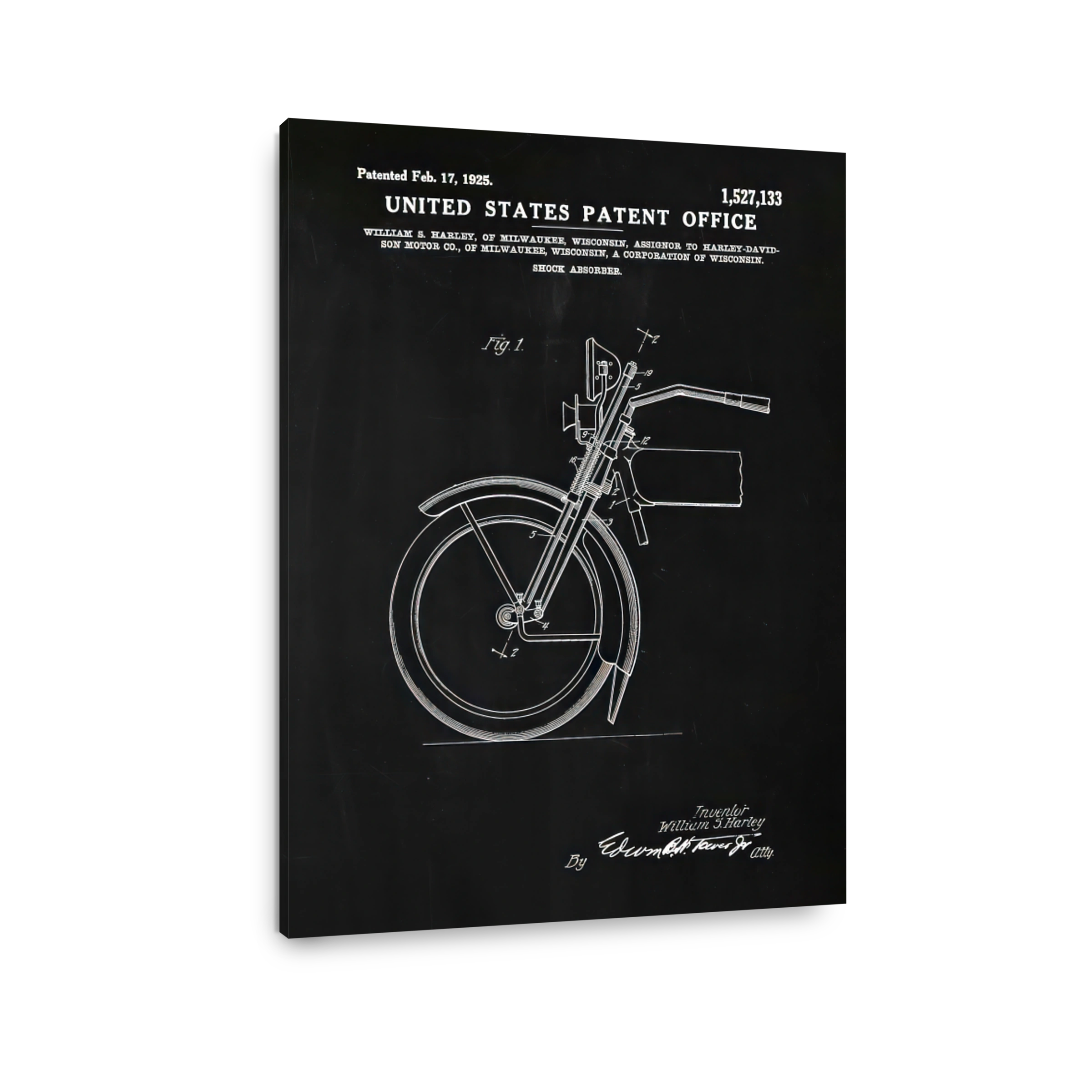 Harley Davidson Shock Absorber Patent Blueprint