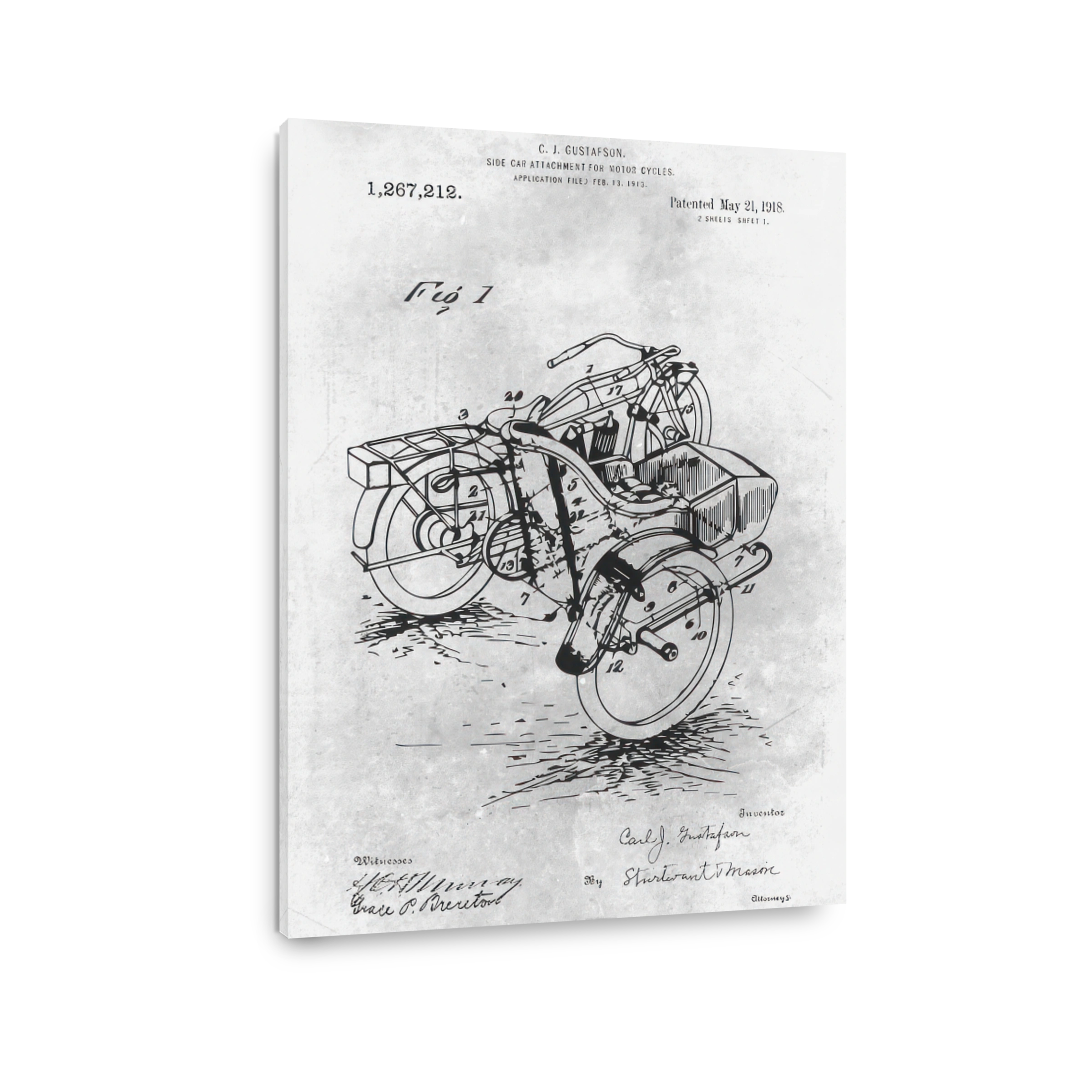 Motorcycle Sidecar Patent Blueprint