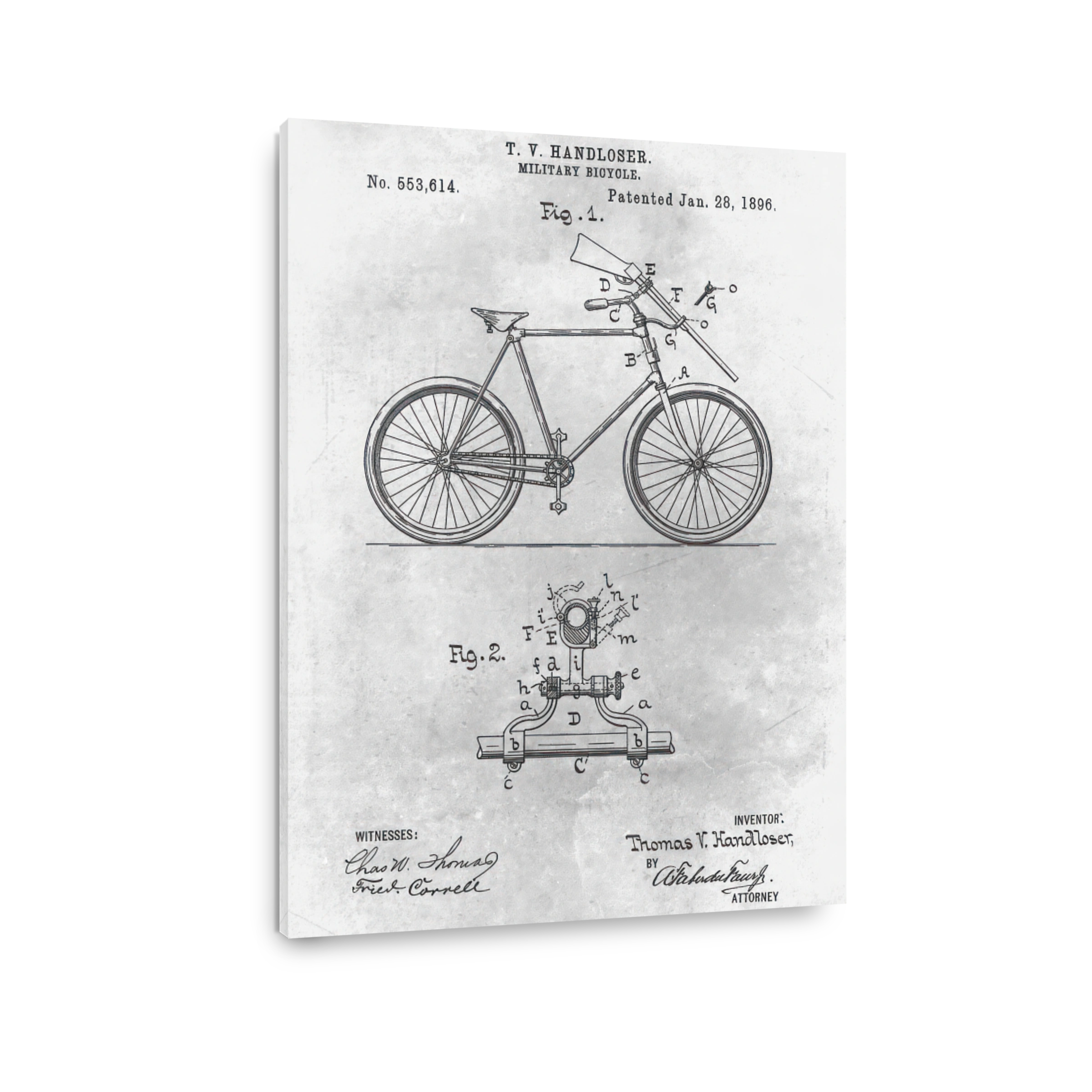 Vintage Military Bicycle Blueprint