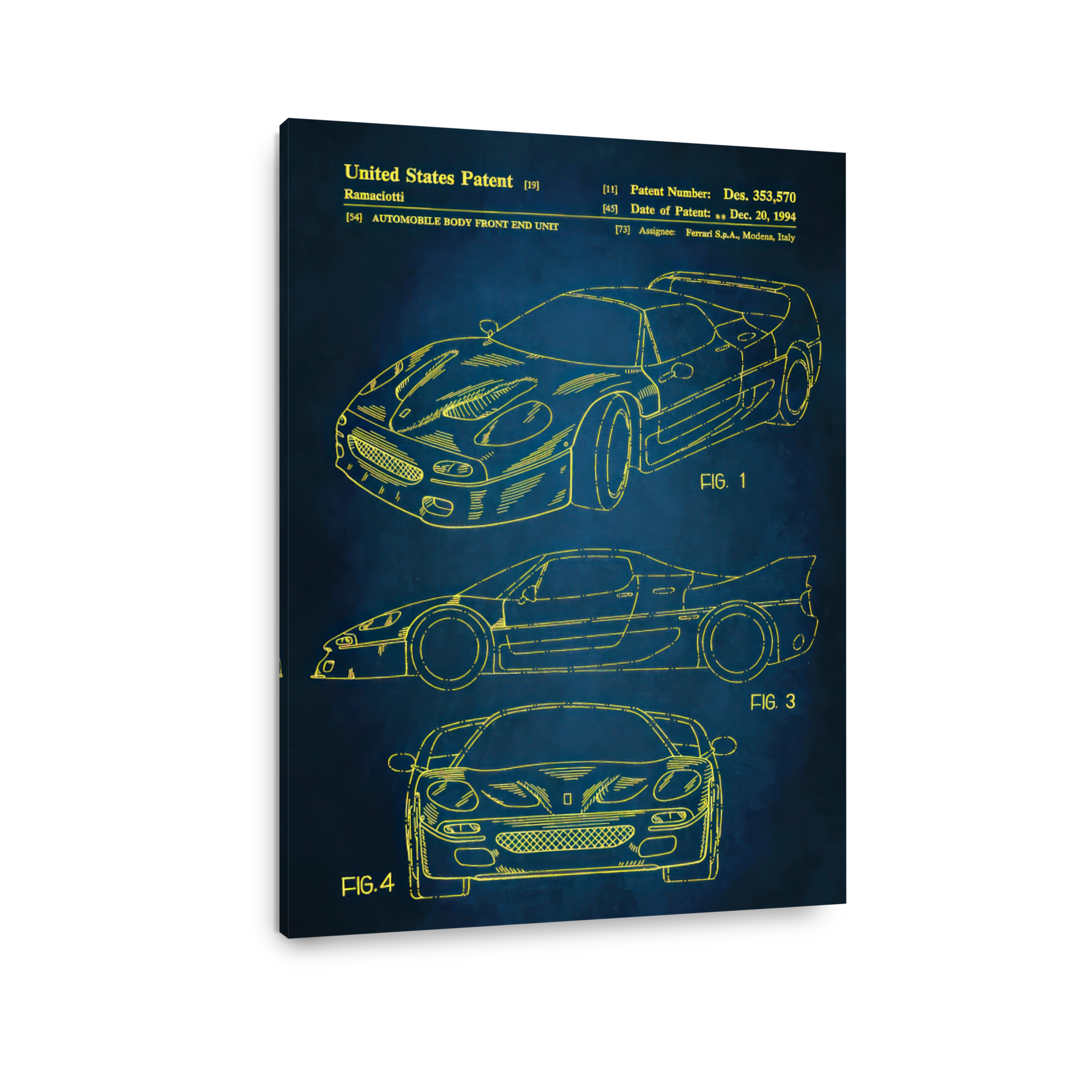Ferrari Automobile Blueprint Art