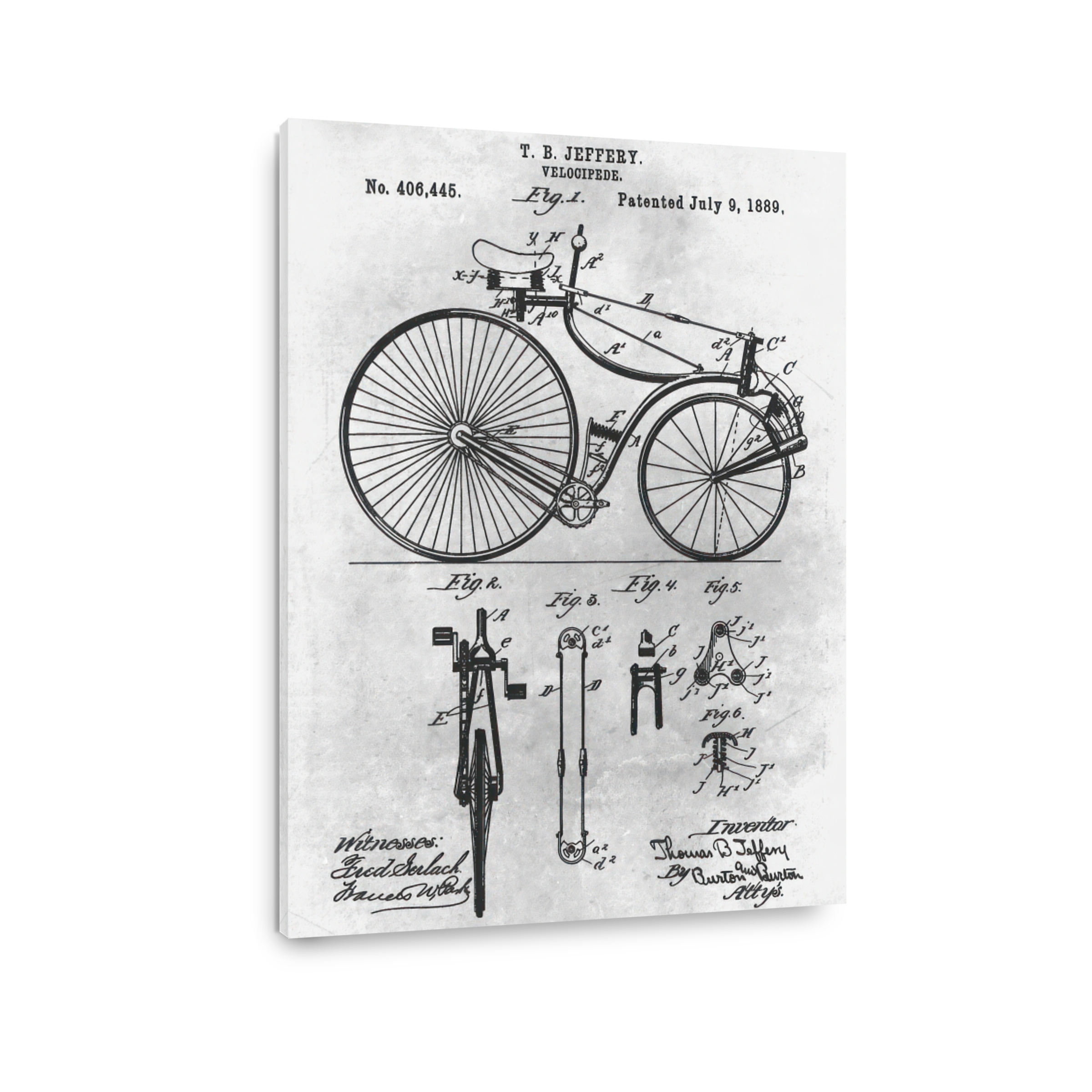T. B. Jeffery Velocipede Patent Blueprint