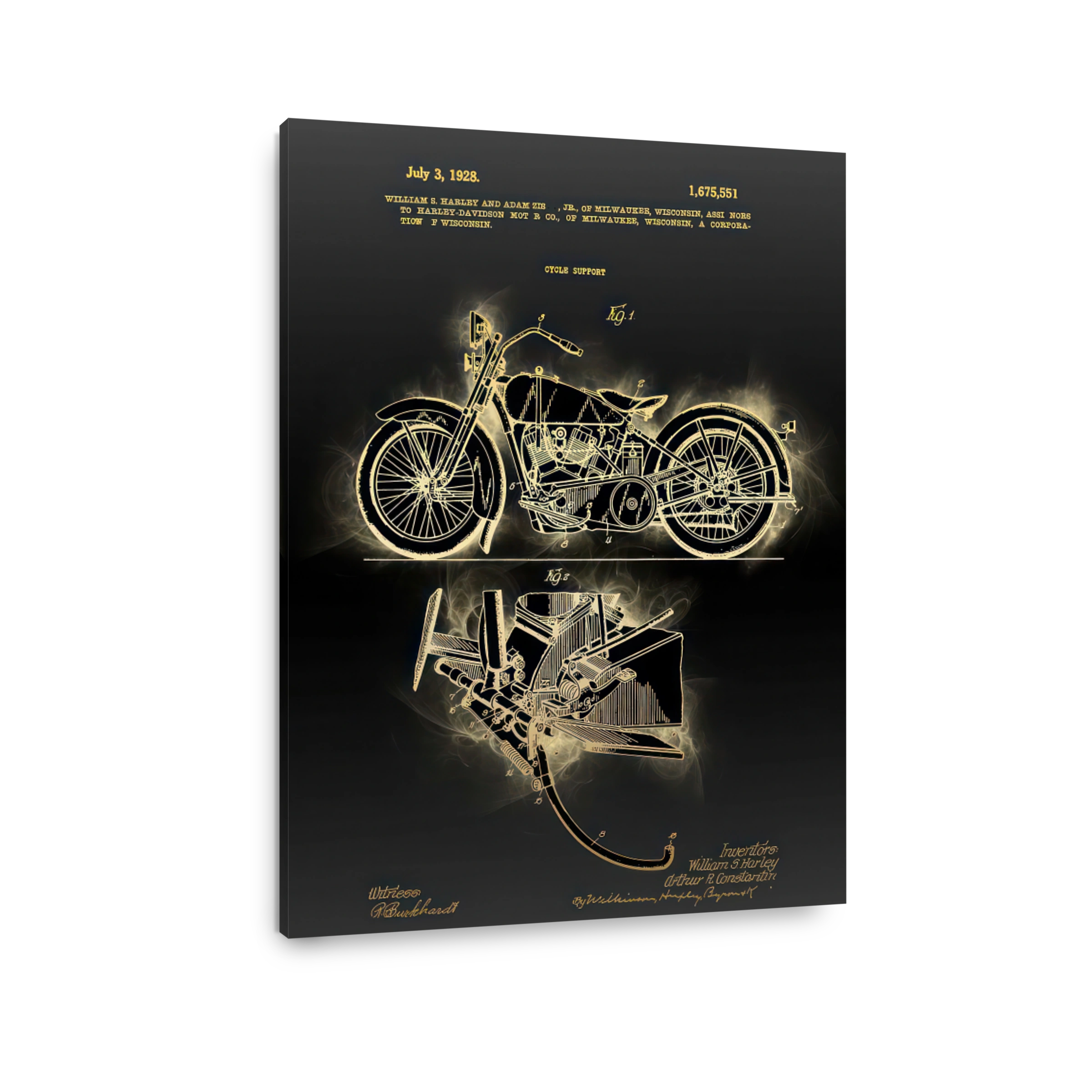 Harley Davidson Motorcycle Patent Art