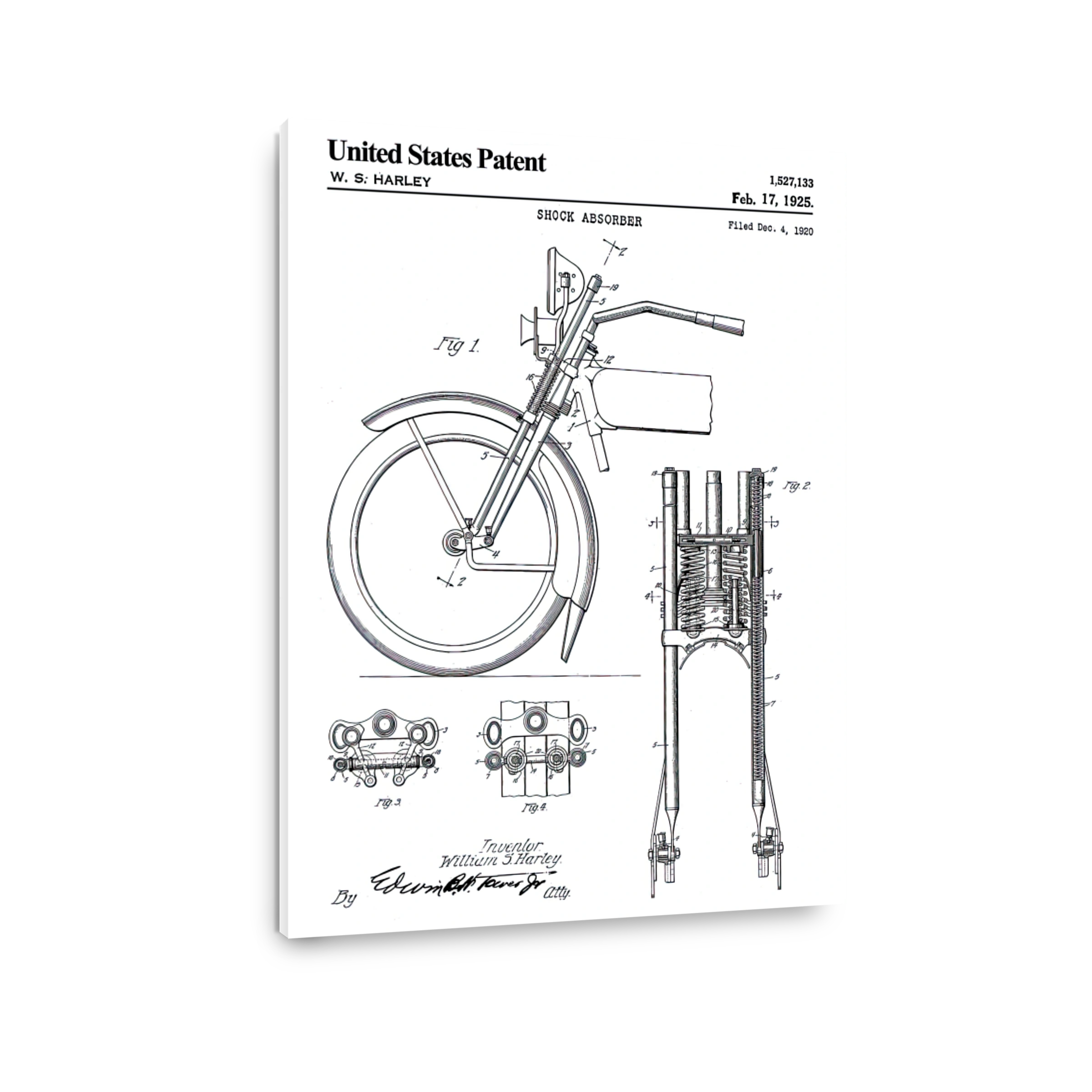 Harley Motorcycle Shock Absorber Patent Art