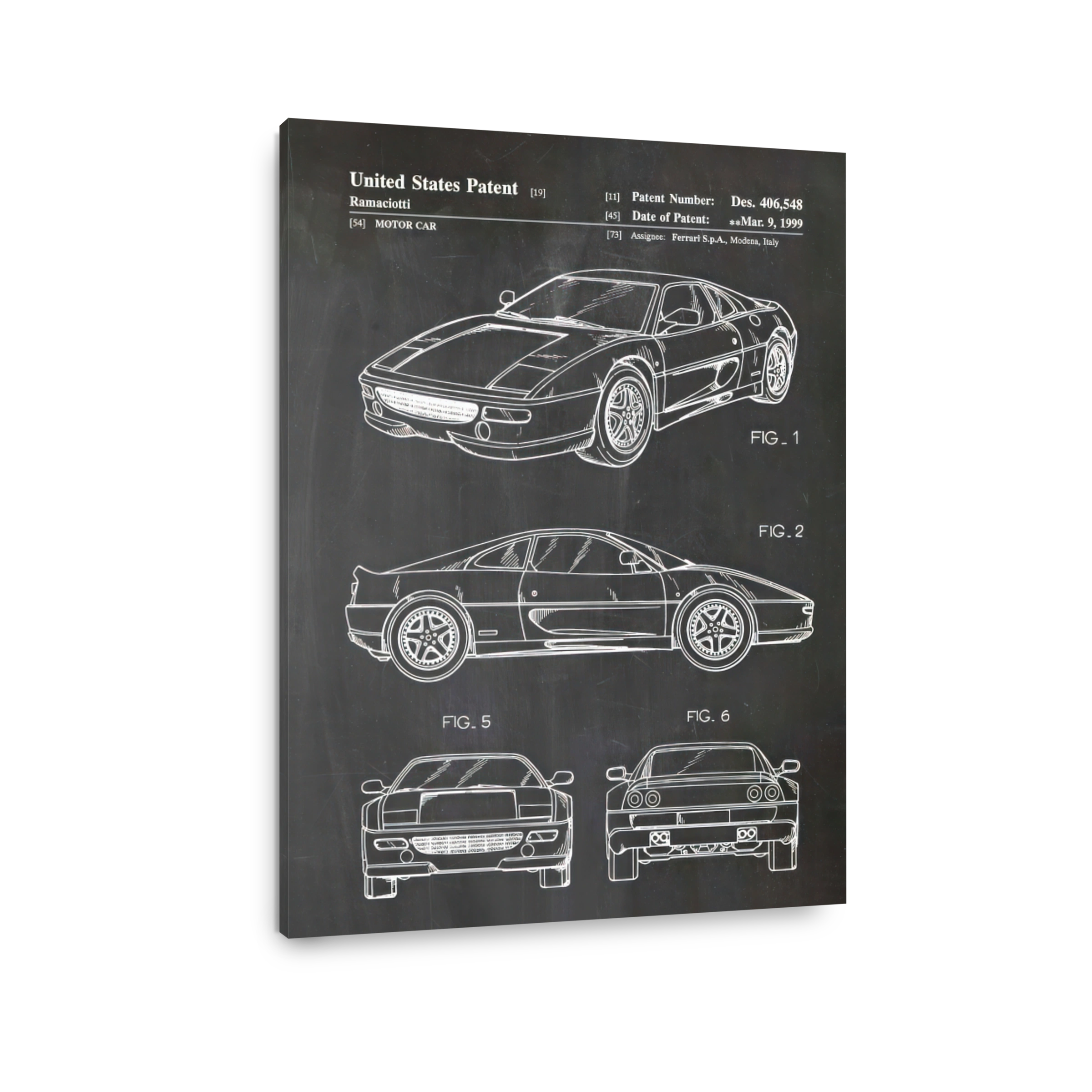 Ferrari F355 Motor Car Blueprint