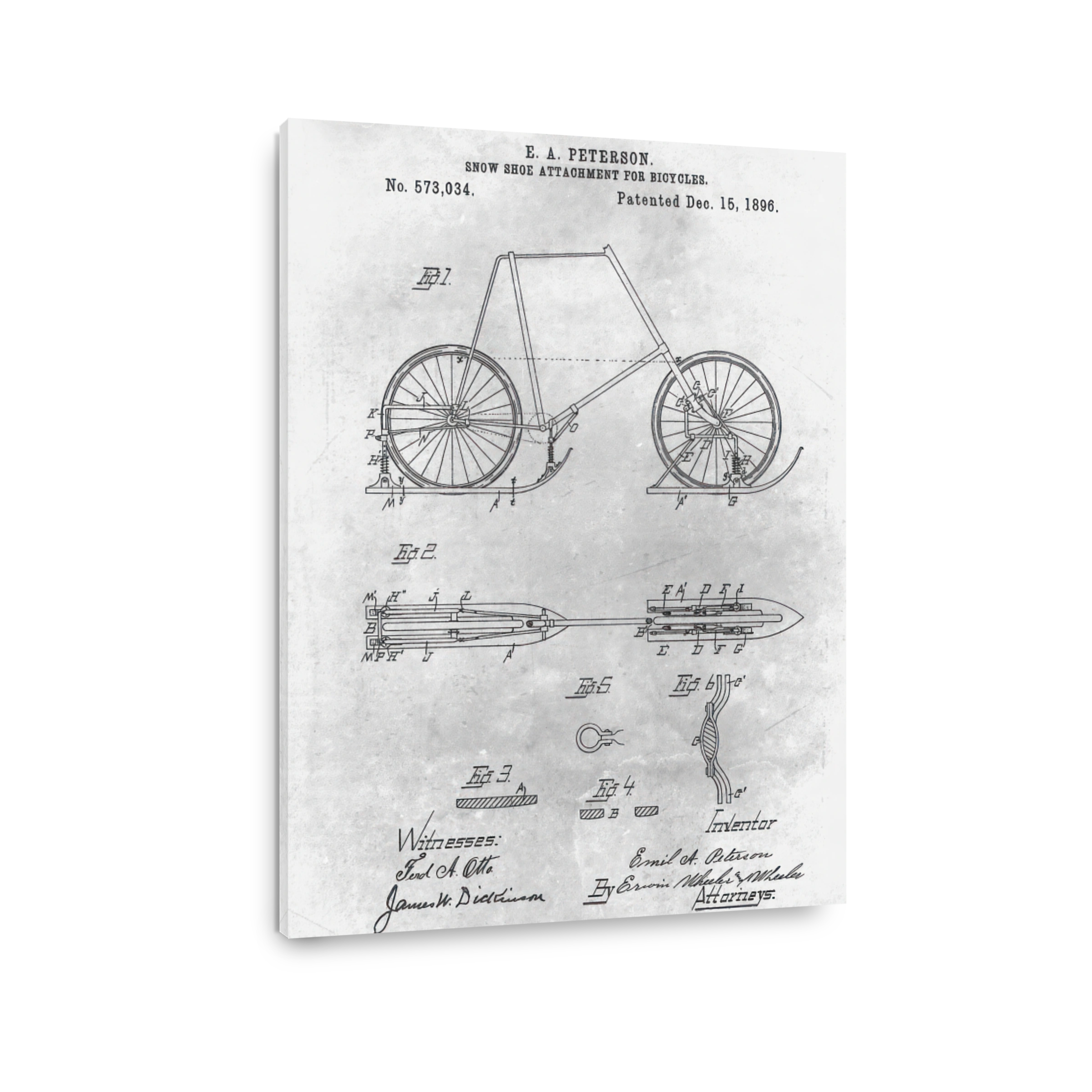 E. A. Peterson Bicycle Snow Shoe Attachment