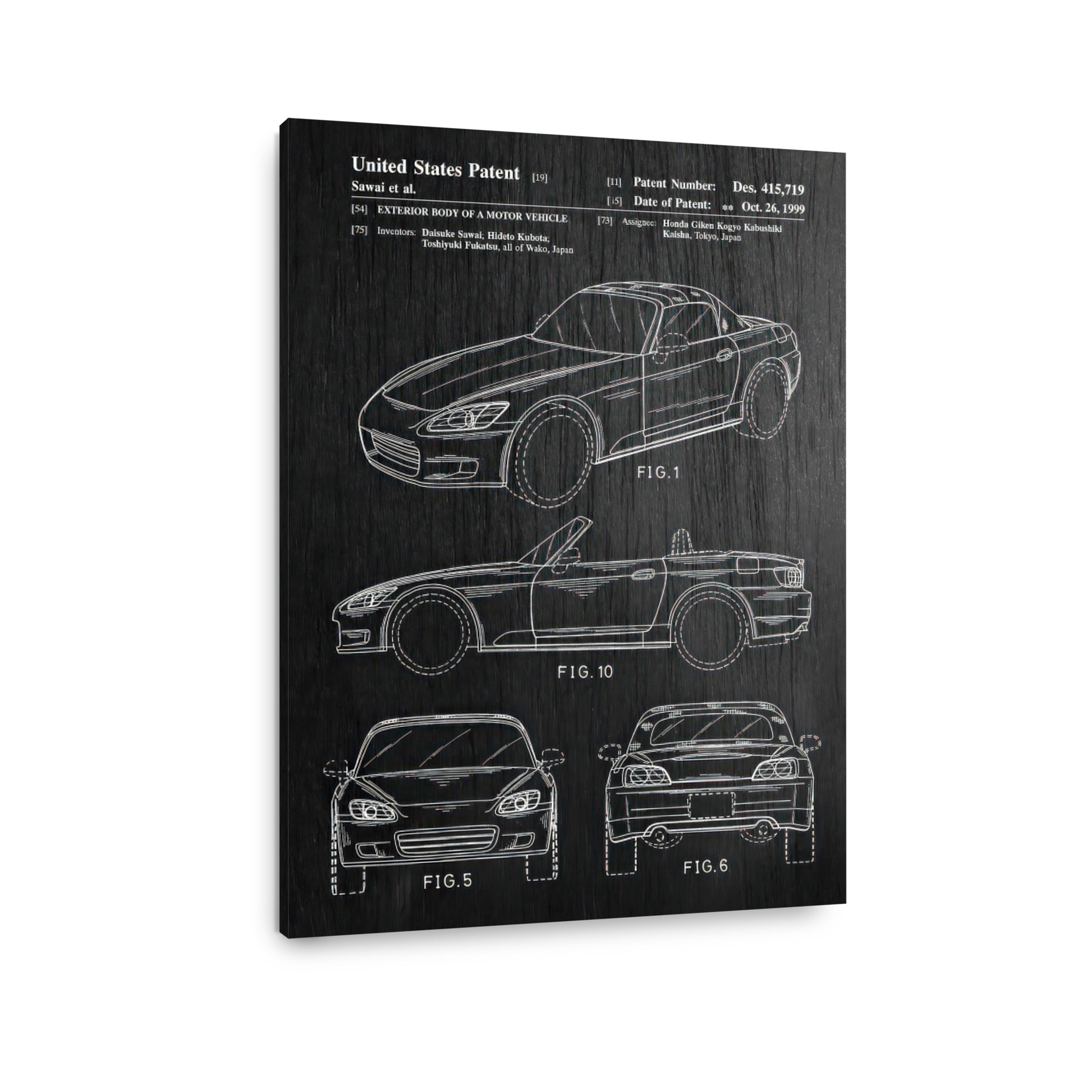 Honda S2000 Patent Blueprint Art