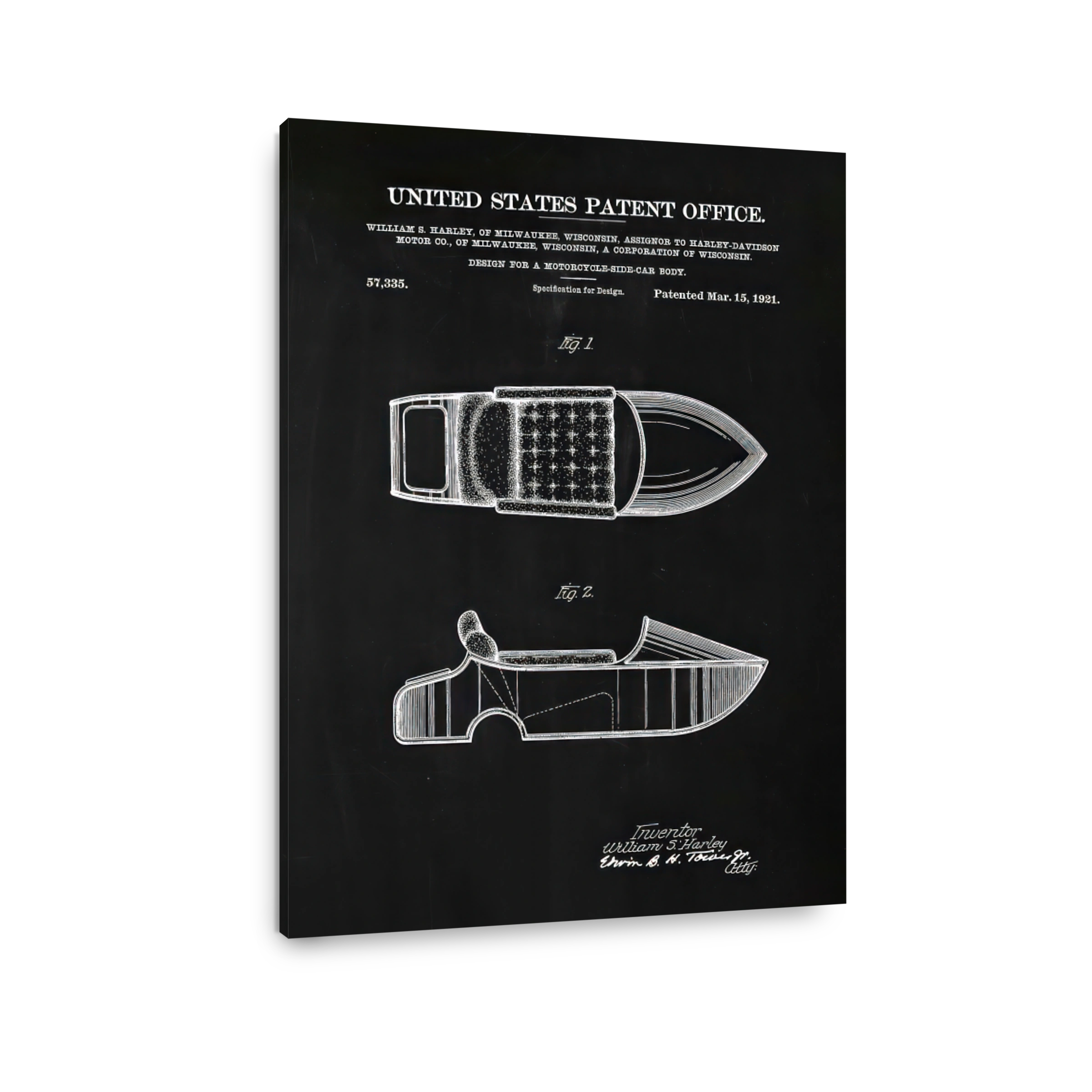 Harley Davidson Motorcycle Sidecar Blueprint