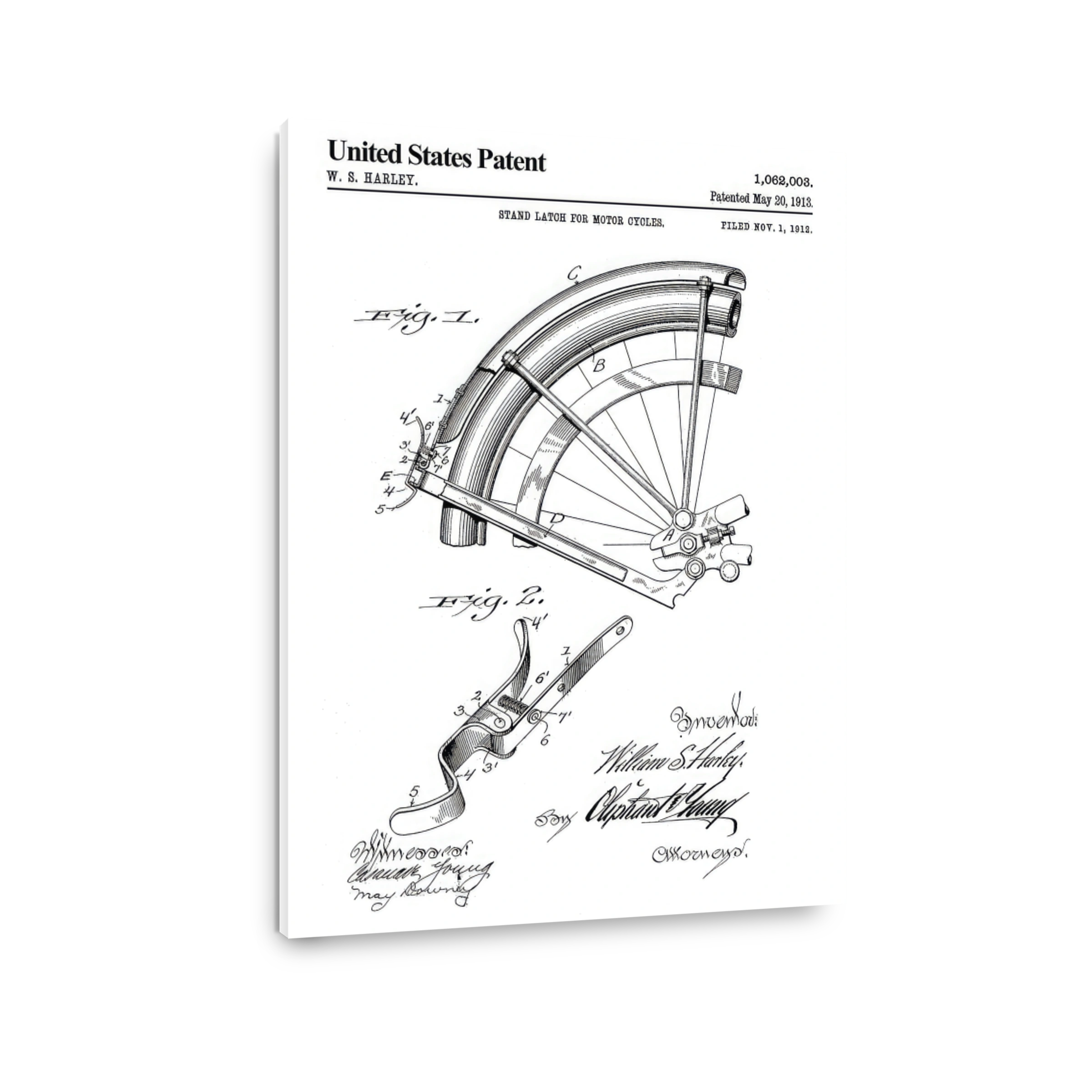 Harley Motorcycle Stand Latch Blueprint