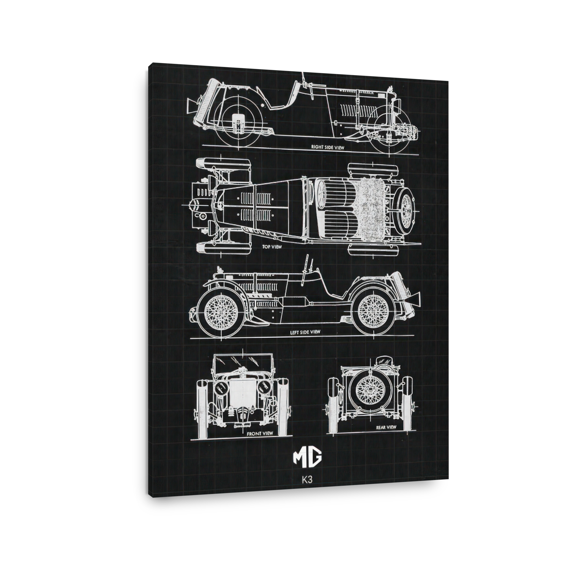 MG K3 Car Blueprint Art