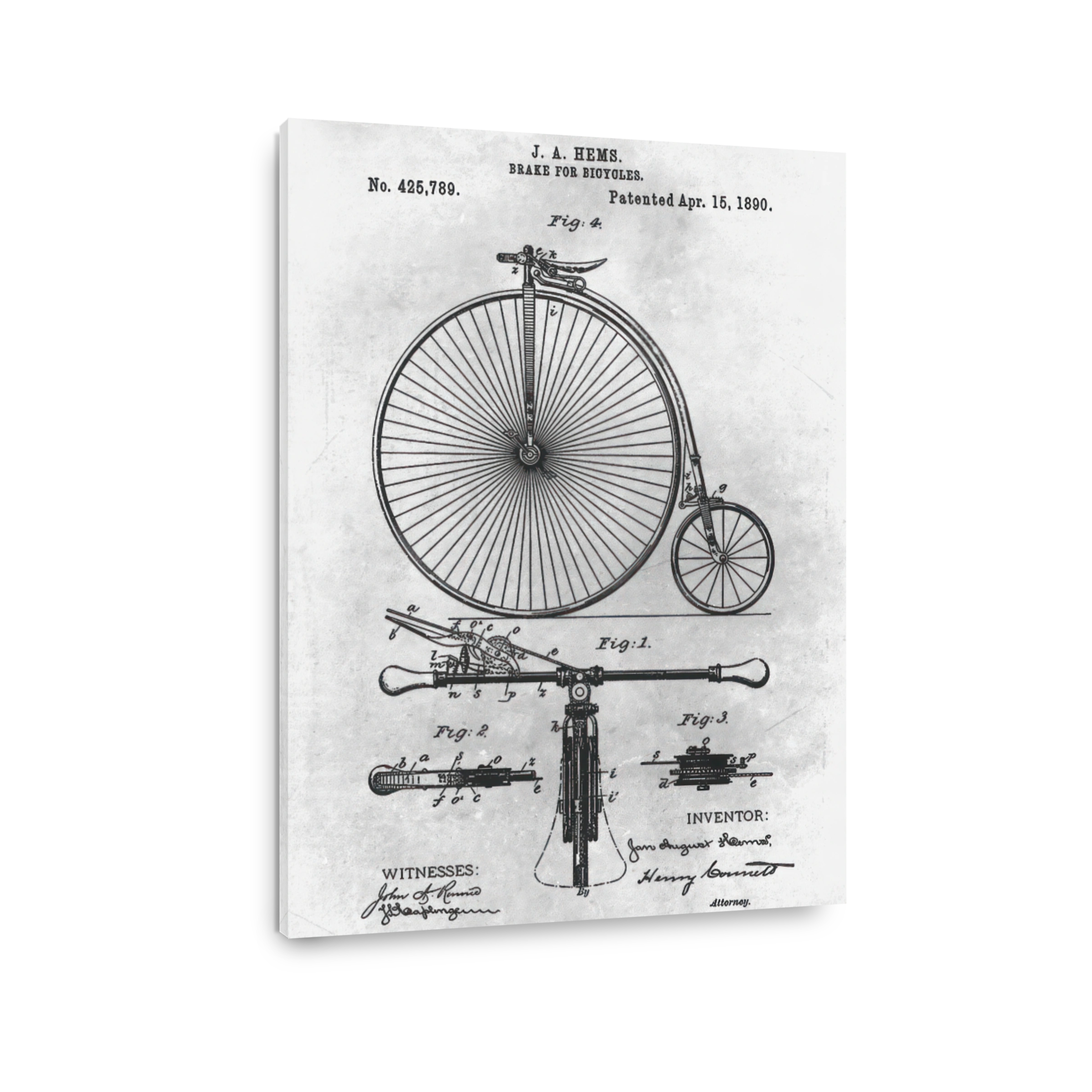 Vintage Bicycle Brake Patent Art