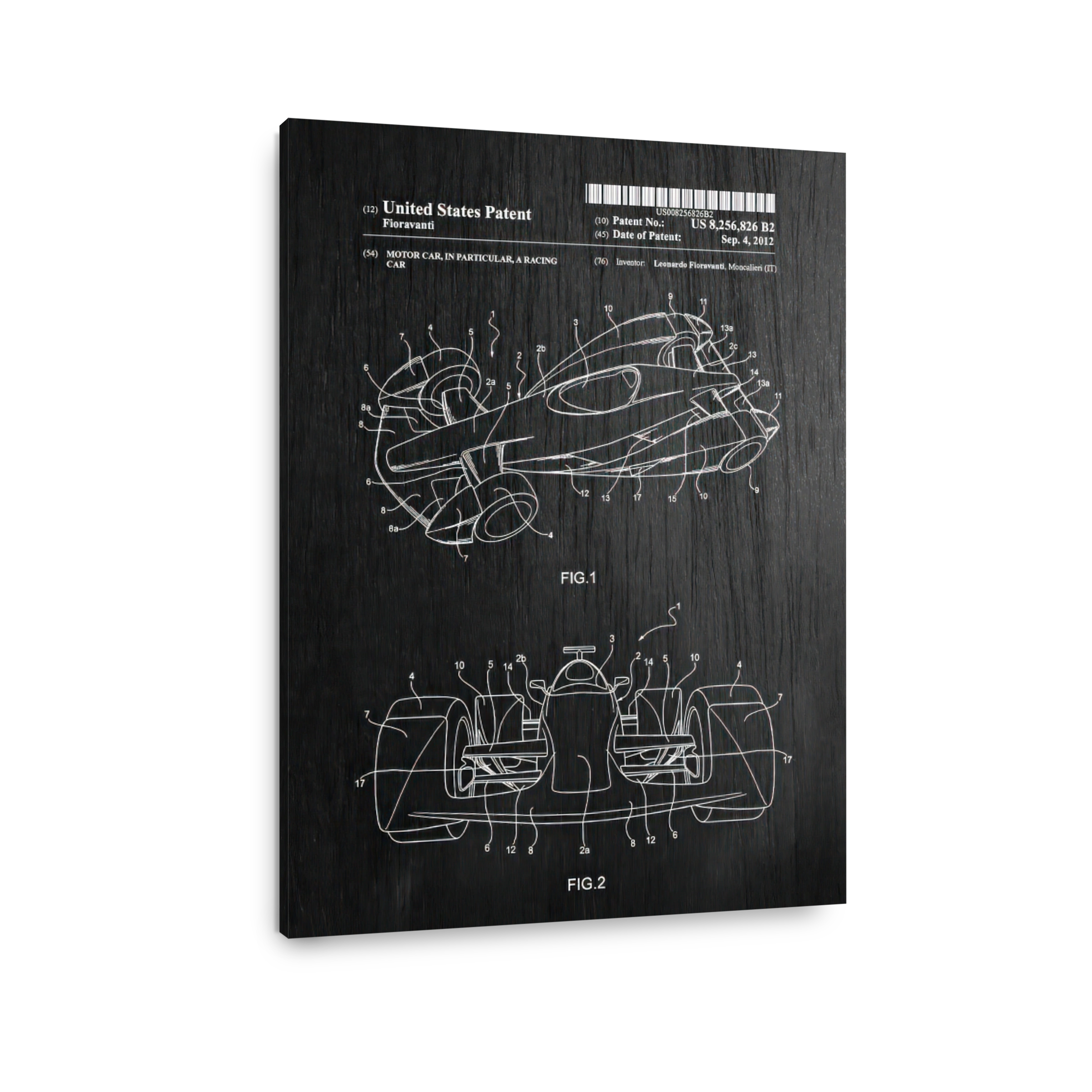 Fioravanti Racing Car Patent Blueprint