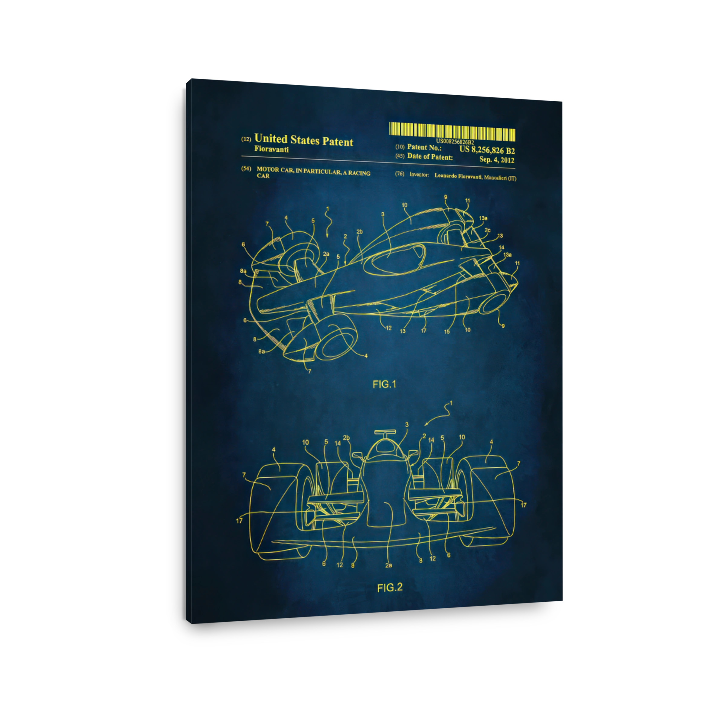 Racing Car Patent Blueprint