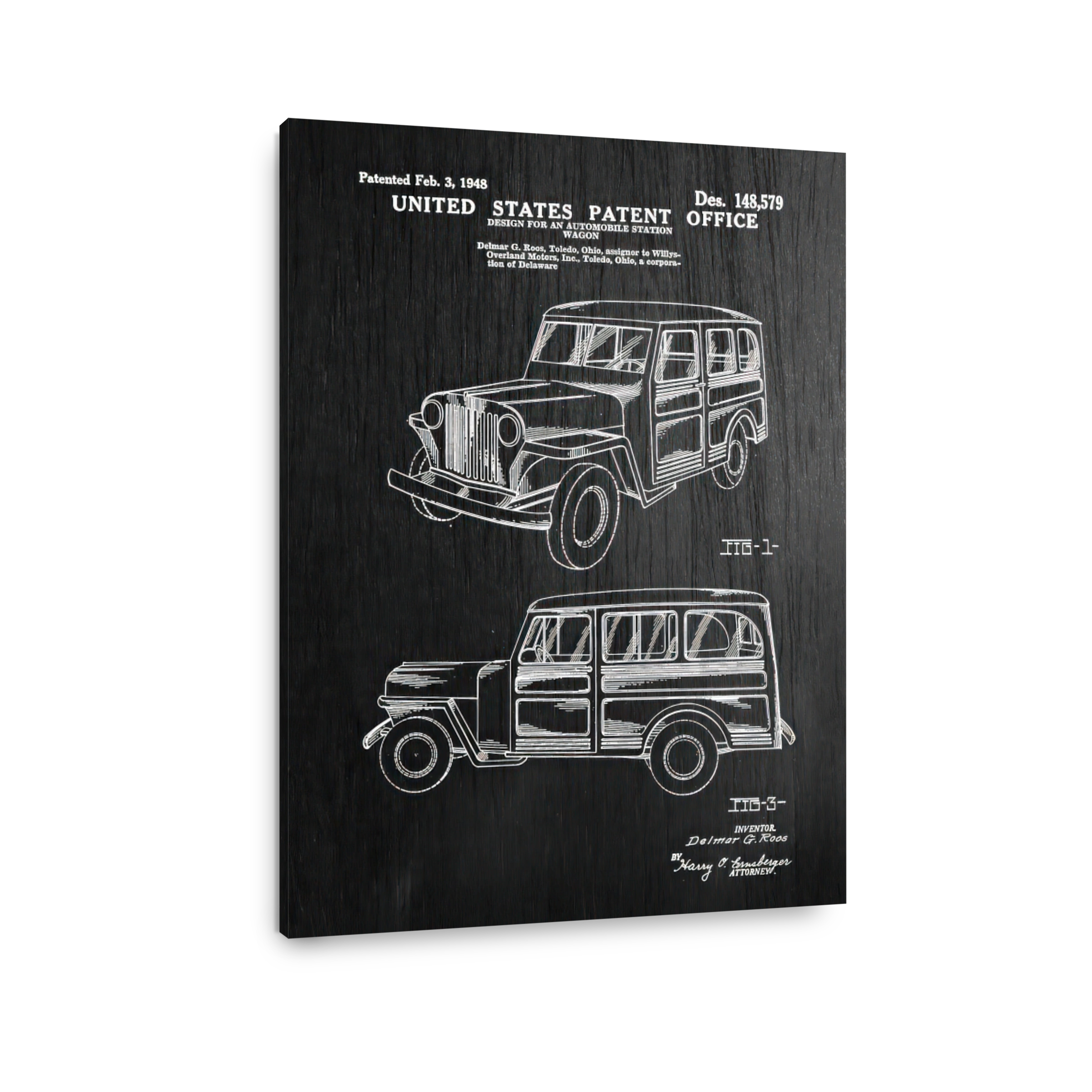 Vintage Willys Station Wagon Blueprint