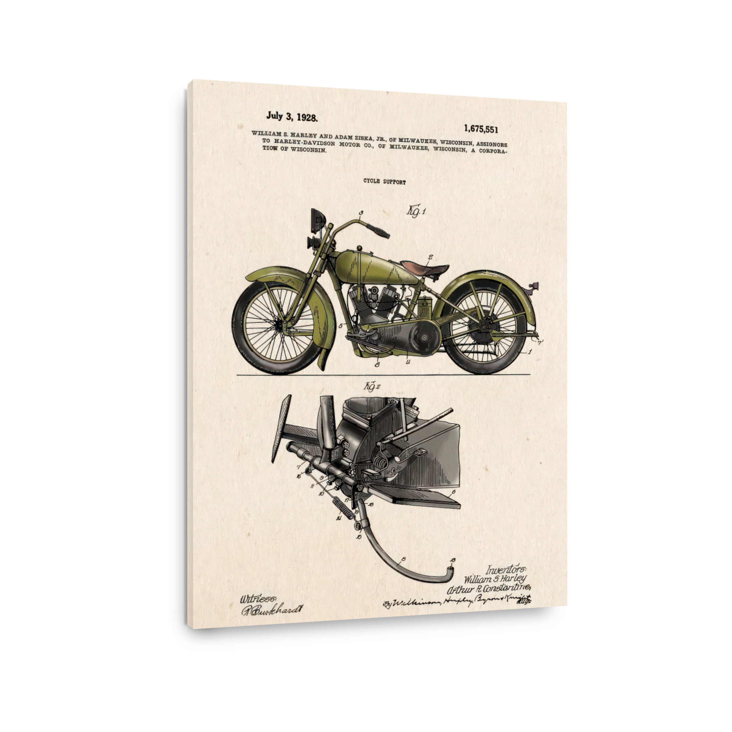 Harley Davidson Motorcycle Patent Art
