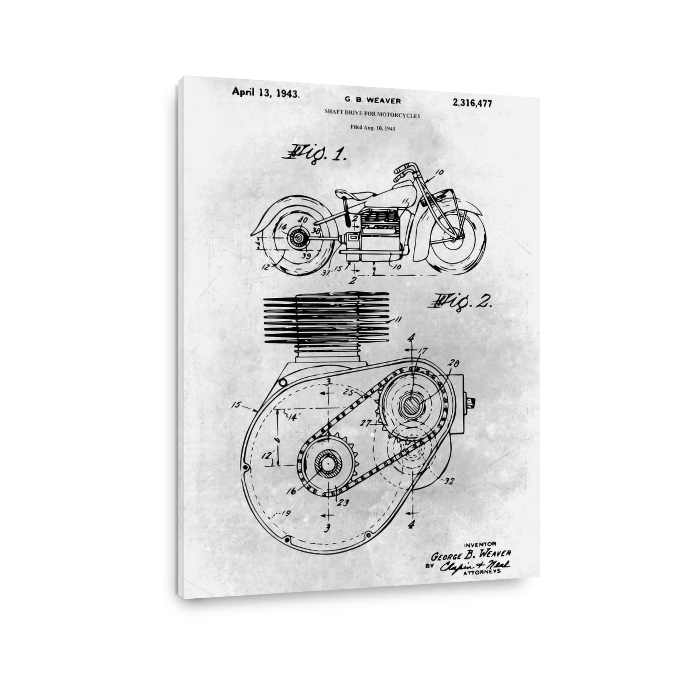 Motorcycle Shaft Drive Patent Blueprint