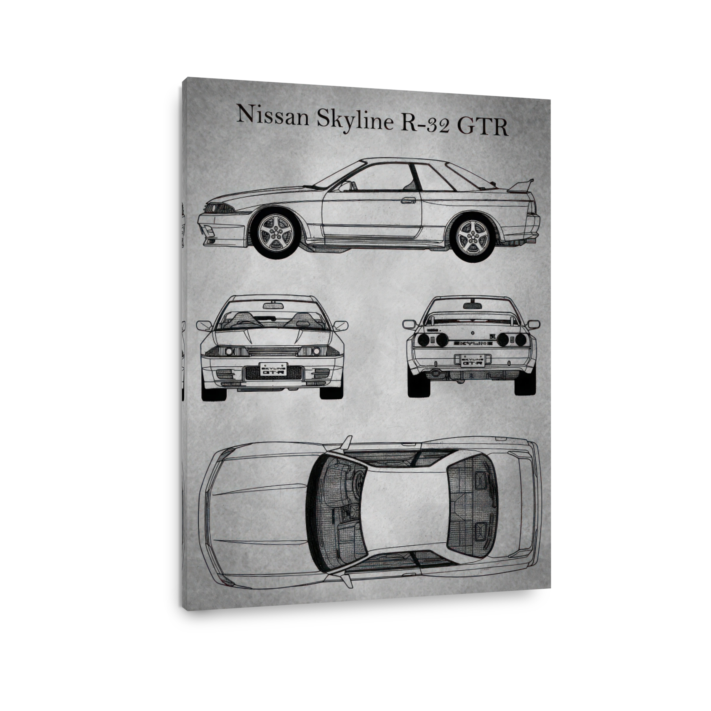 Nissan Skyline R-32 GTR Blueprint Art