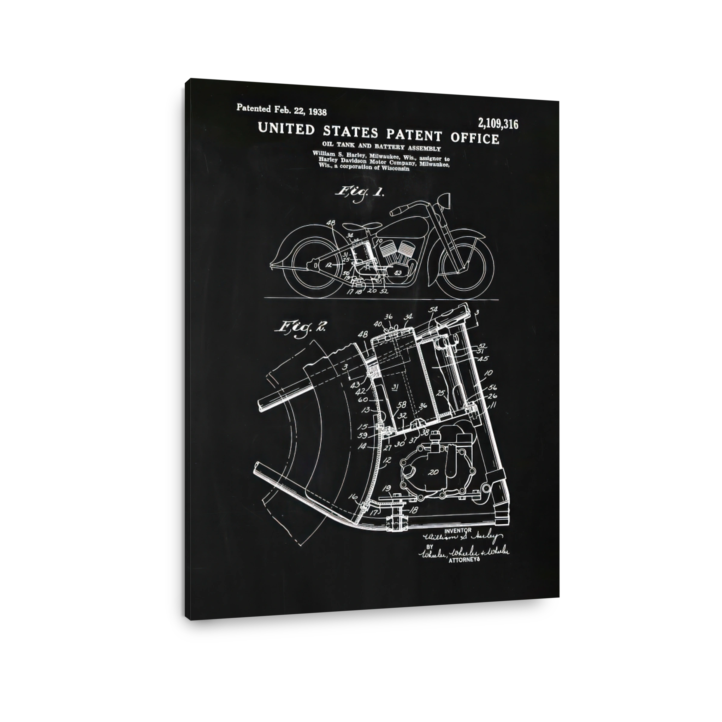 Harley Davidson Motorcycle Patent Art
