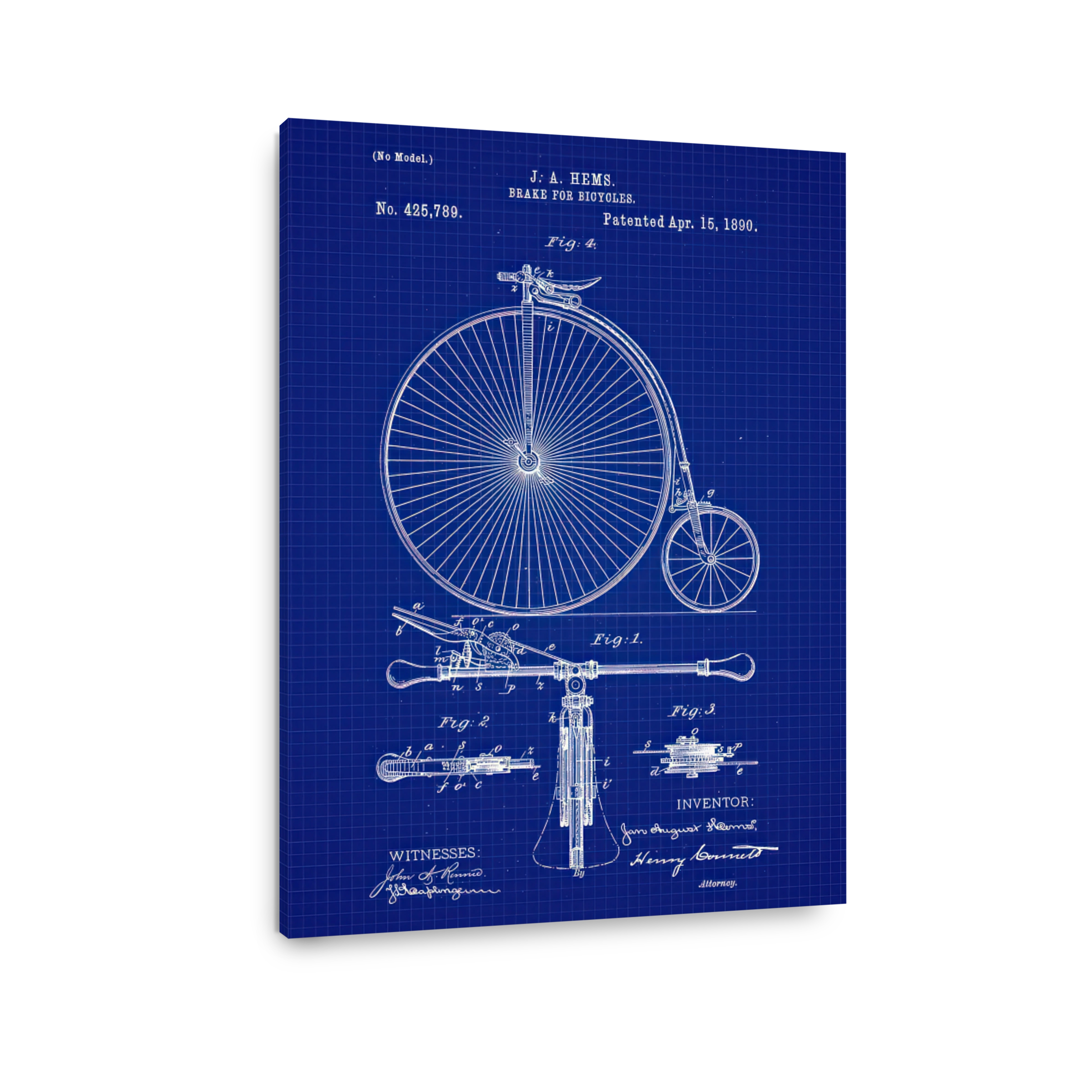 J. A. Hems Bicycle Brake Patent