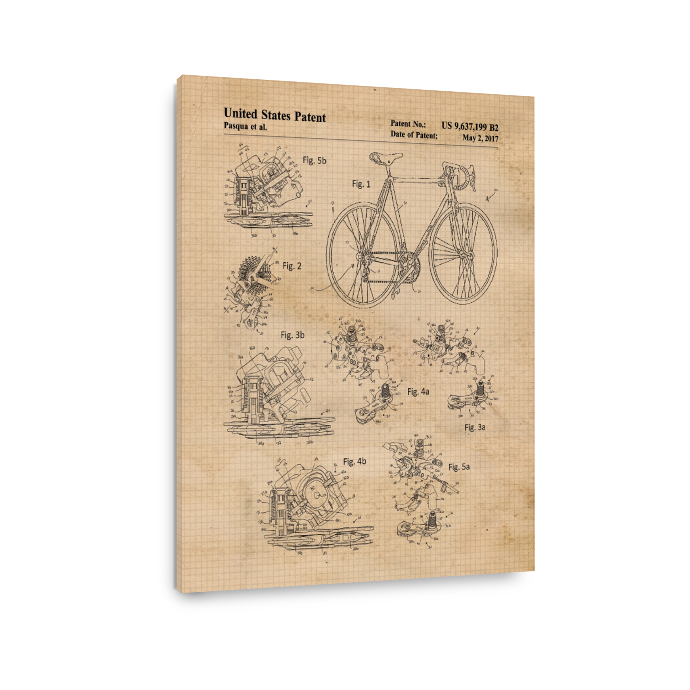 Bicycle Patent Blueprint Art