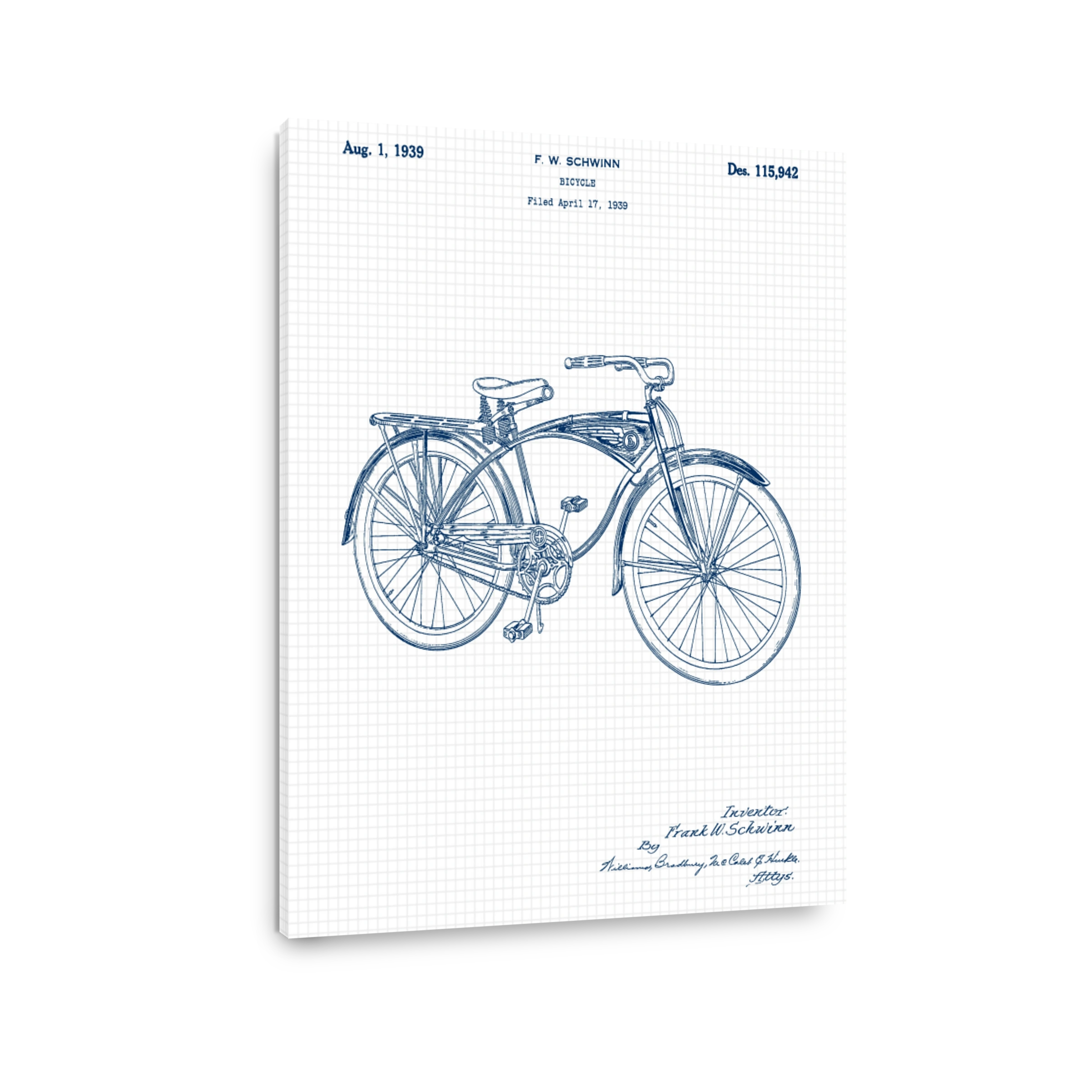 Schwinn Bicycle Blueprint Art