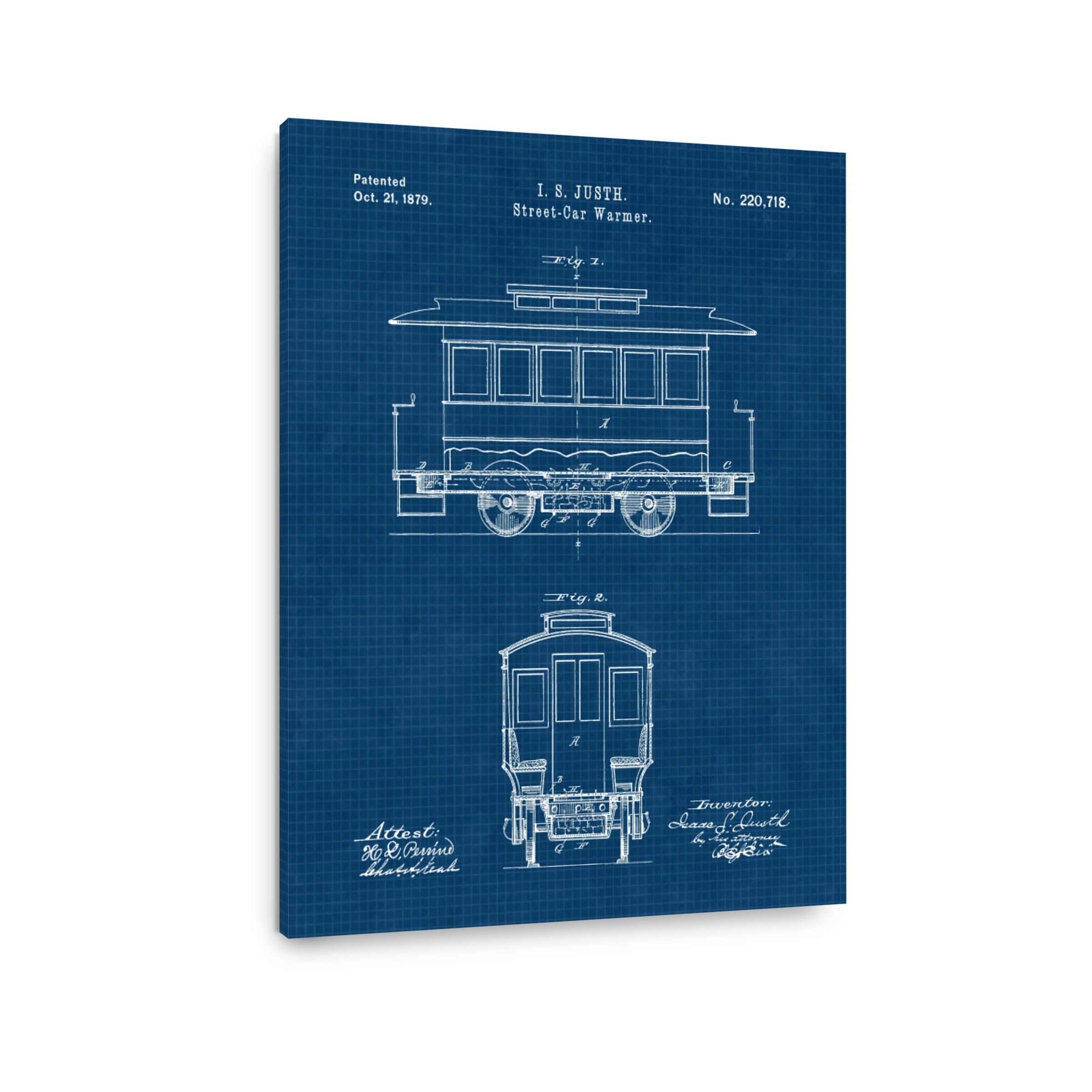 Vintage Street-Car Warmer Blueprint Art