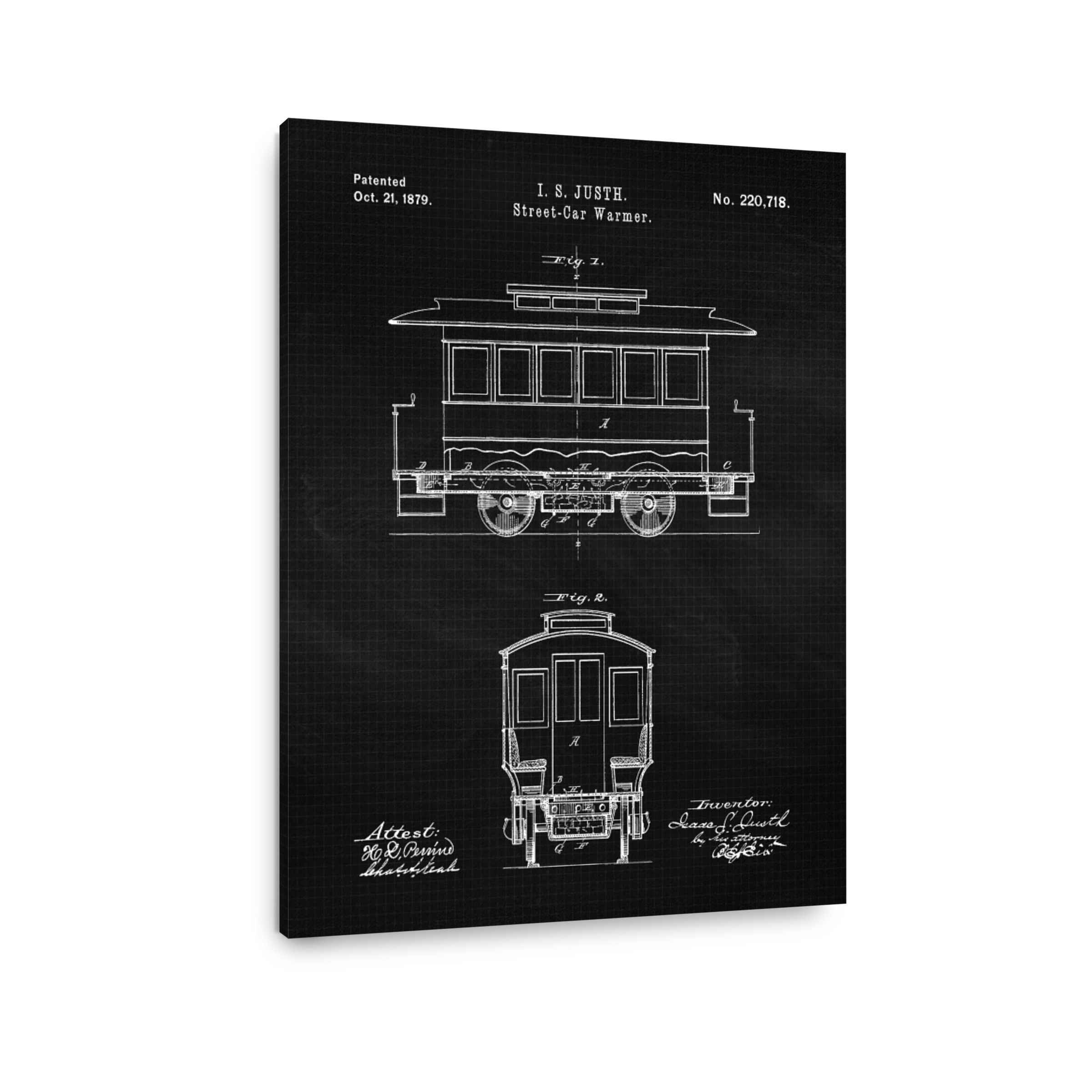 Vintage Street-Car Warmer Patent Drawing