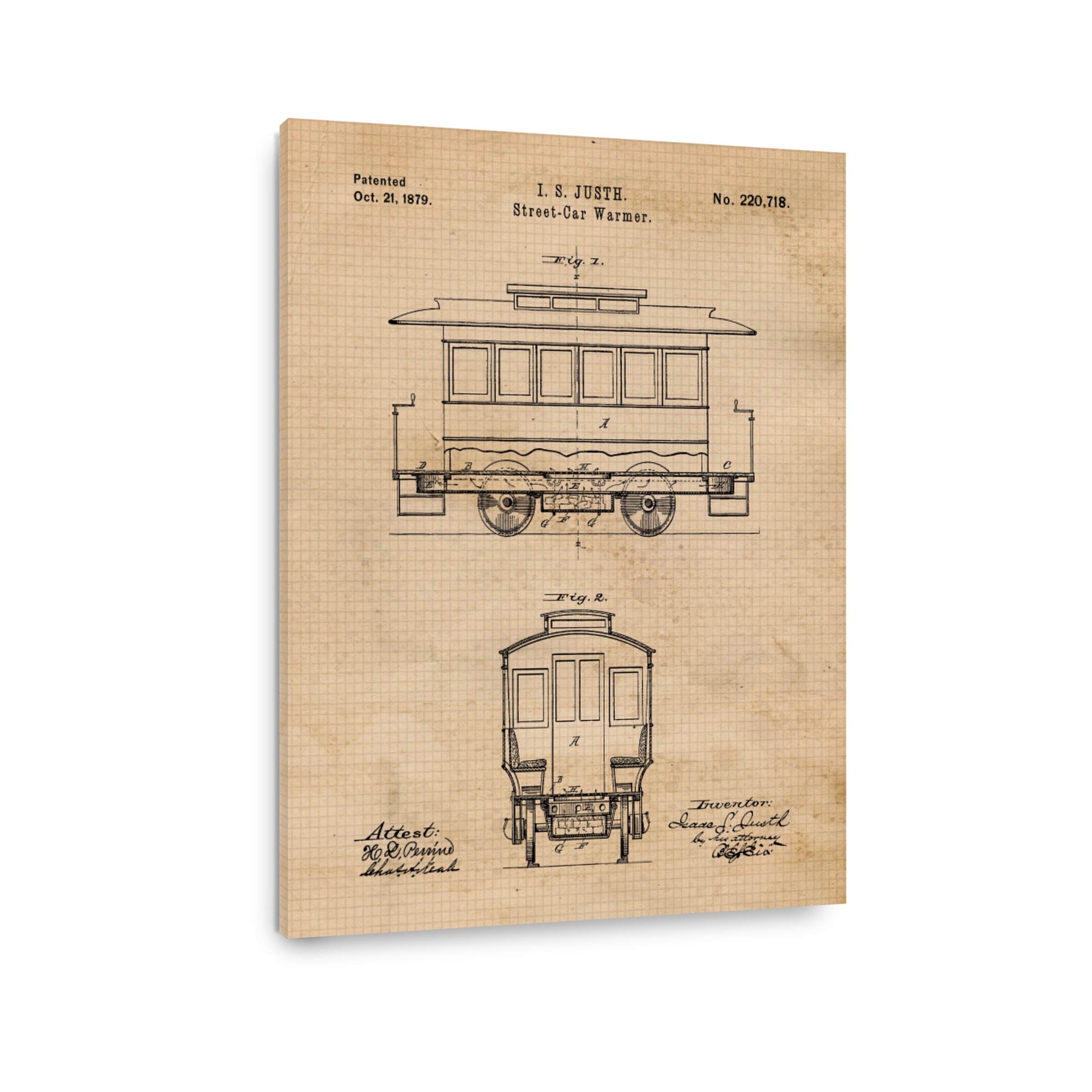 Street-Car Warmer Patent Blueprint