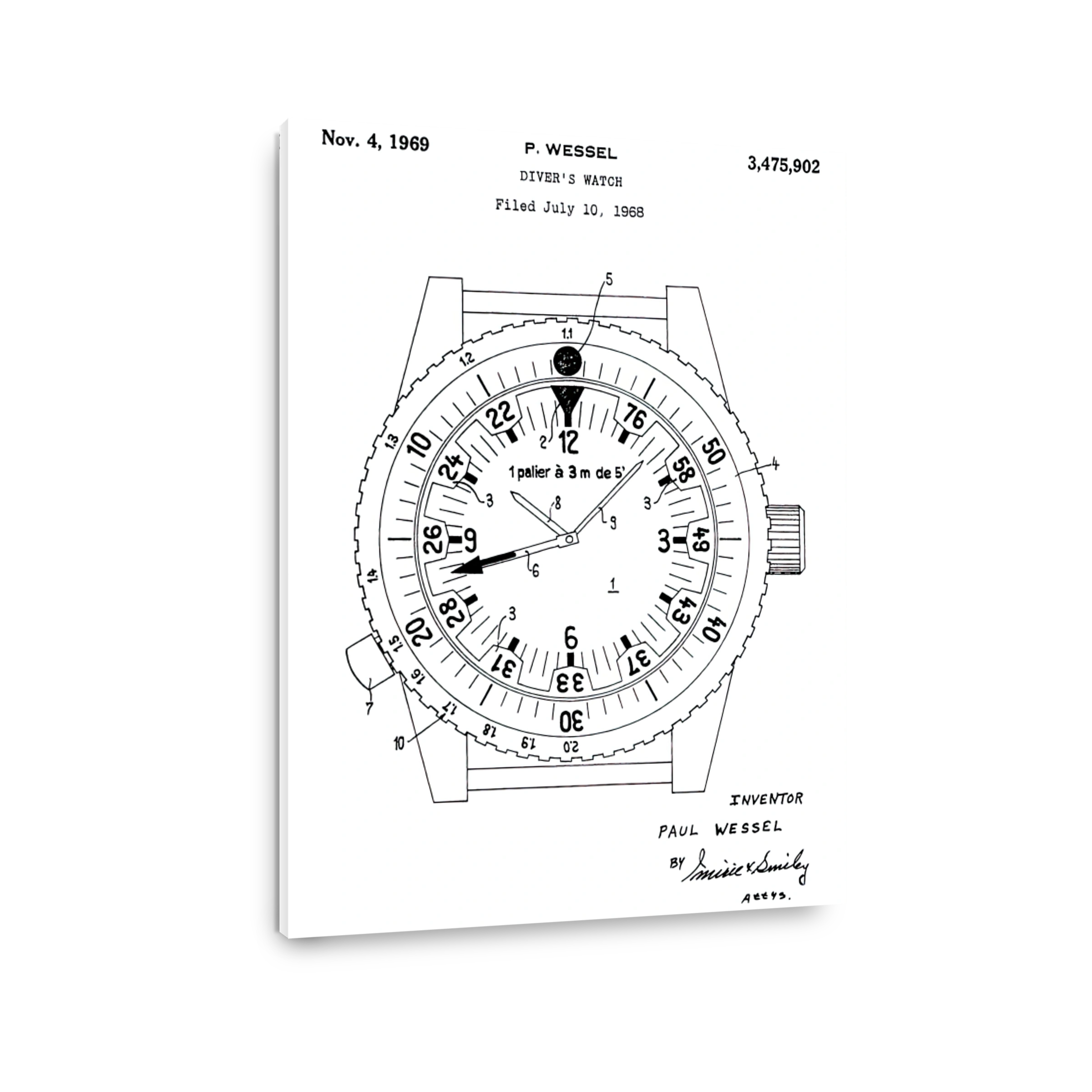 Diver's Watch Patent Blueprint