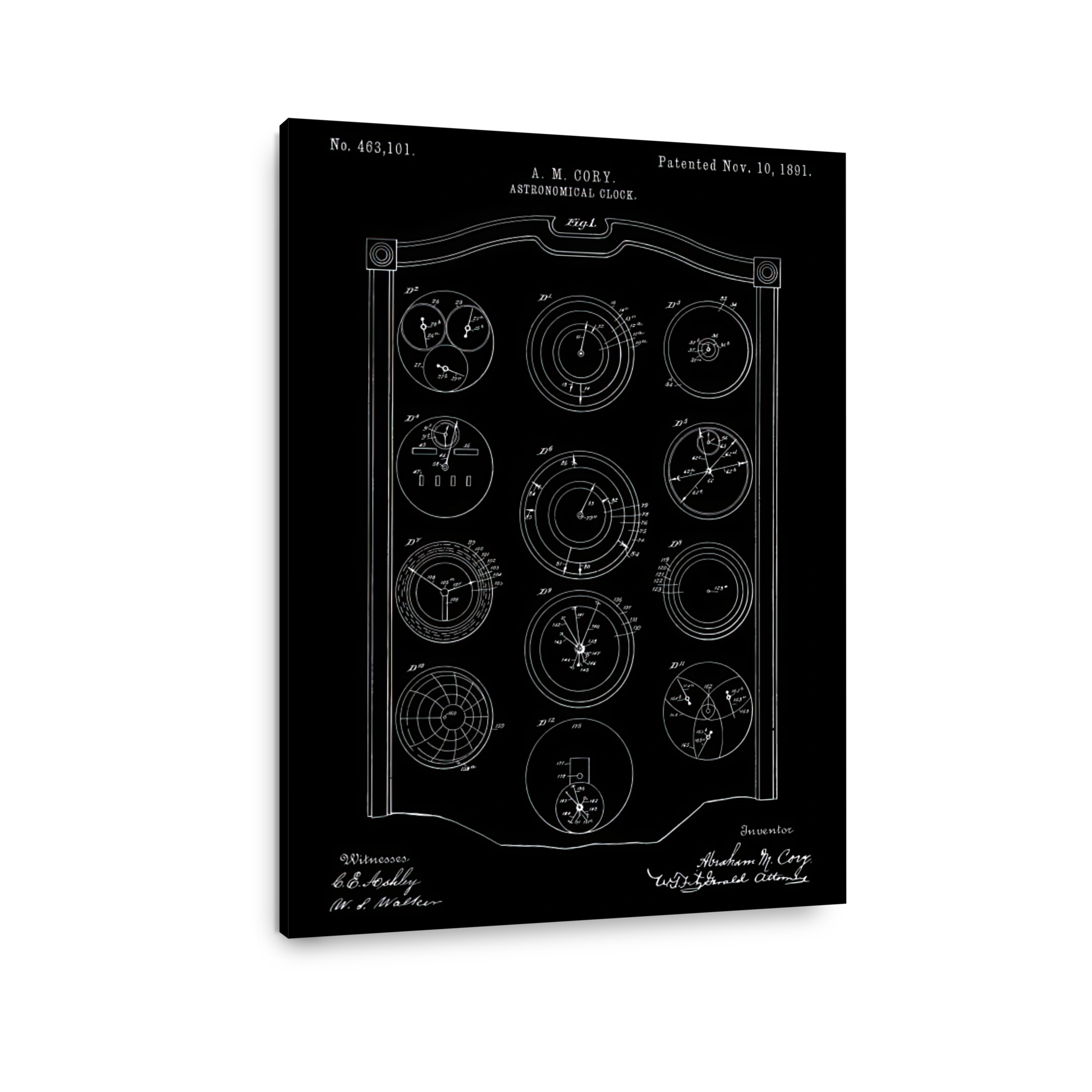 Vintage Astronomical Clock Blueprint