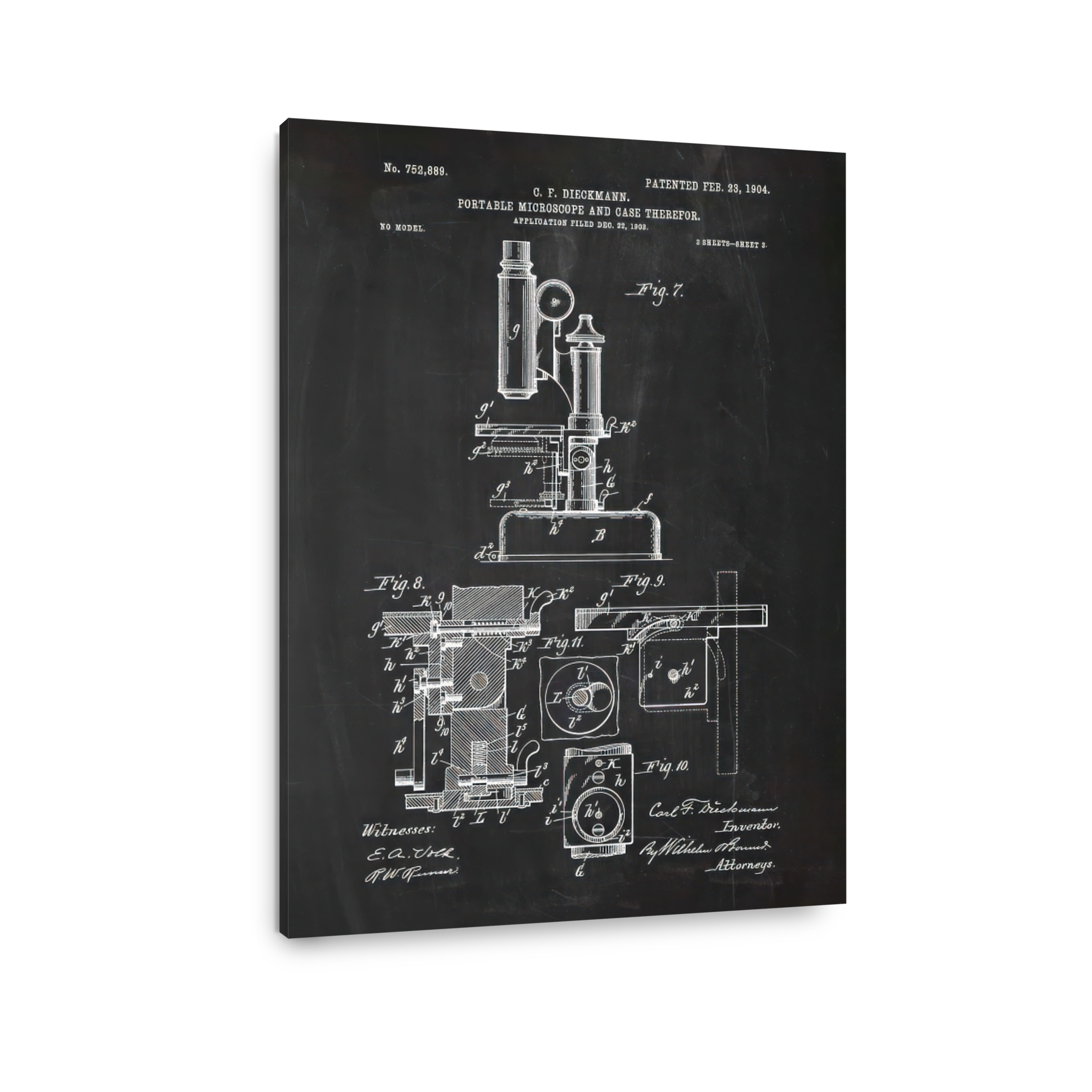Vintage Microscope Patent Blueprint