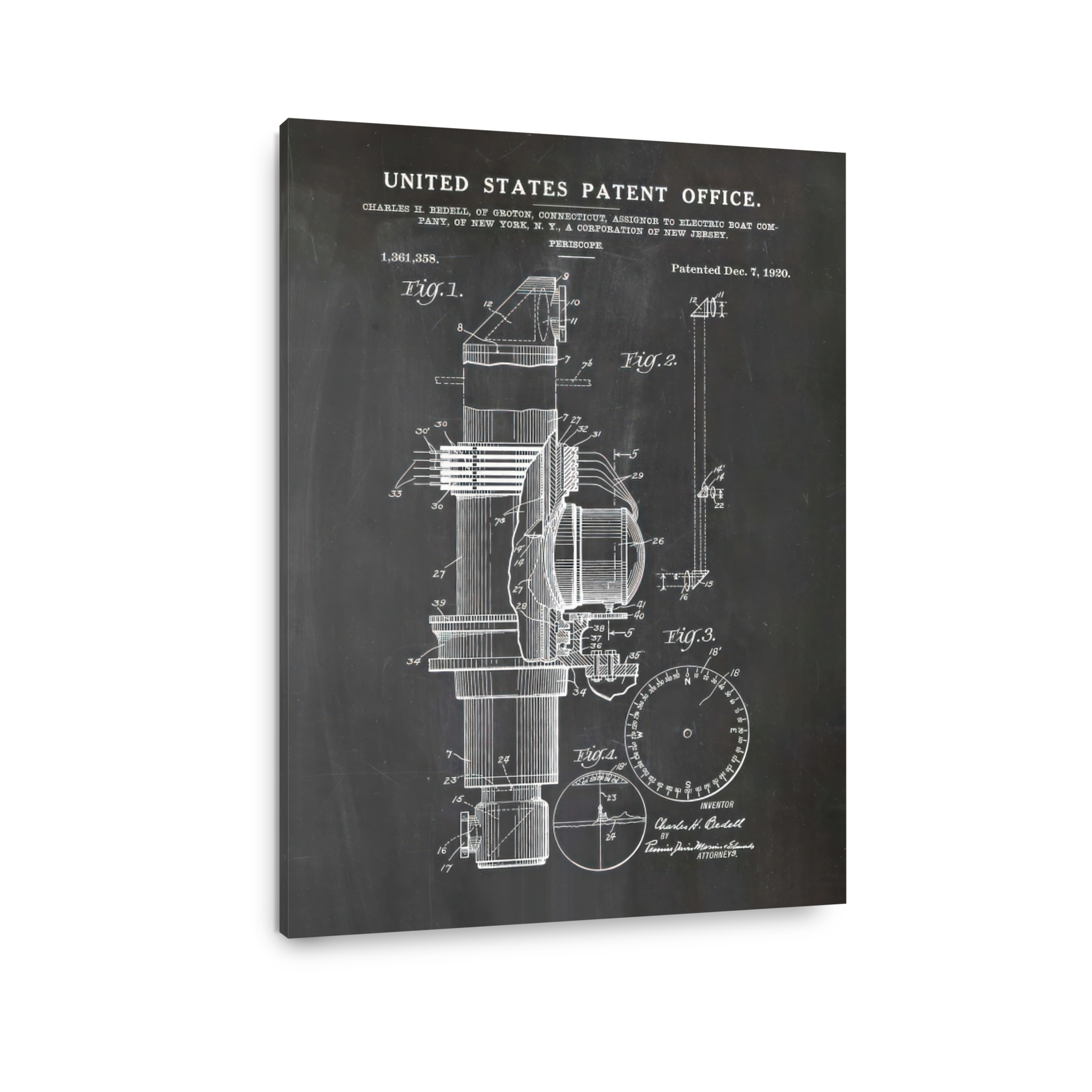 Periscope Patent Blueprint Art