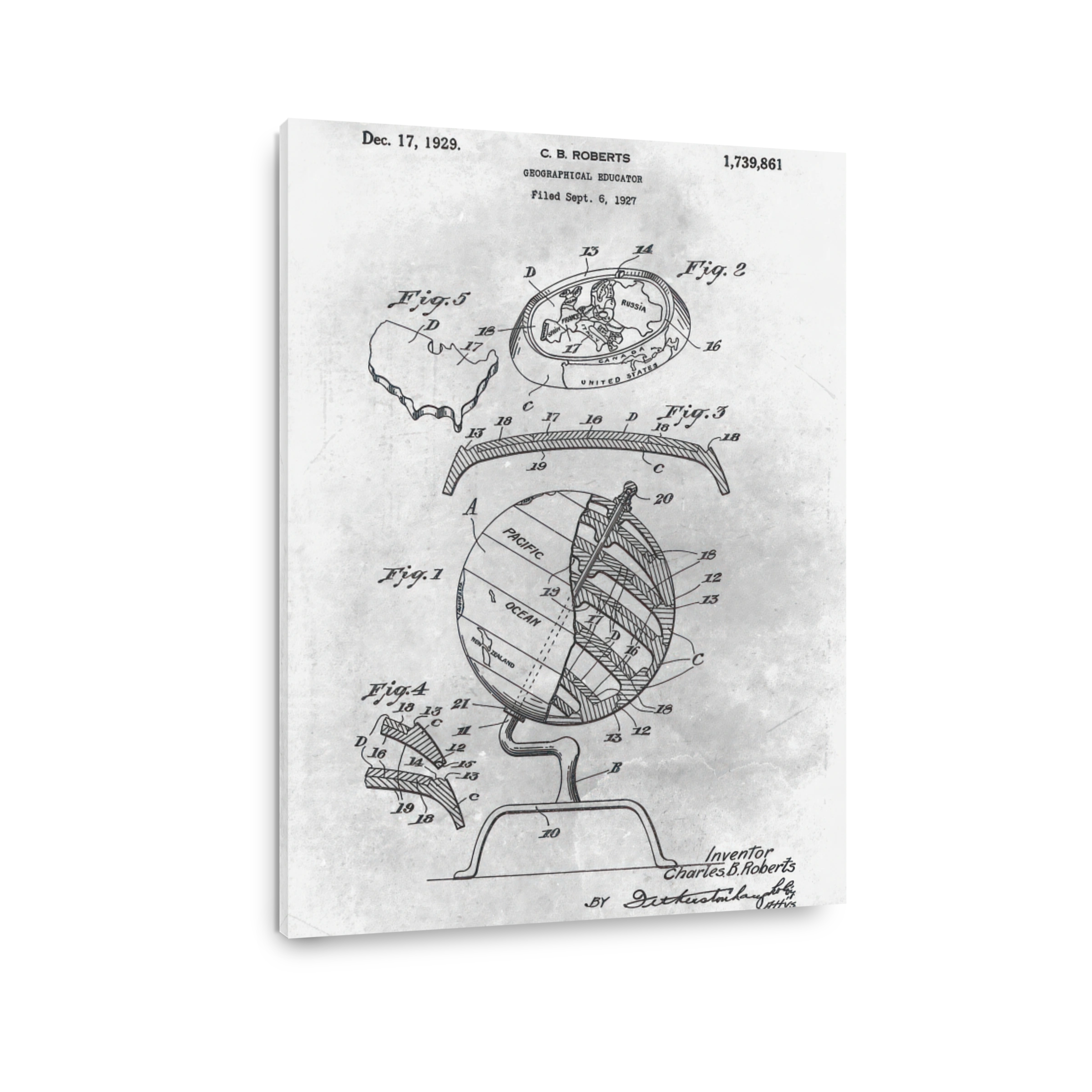 Vintage Geographical Educator Blueprint