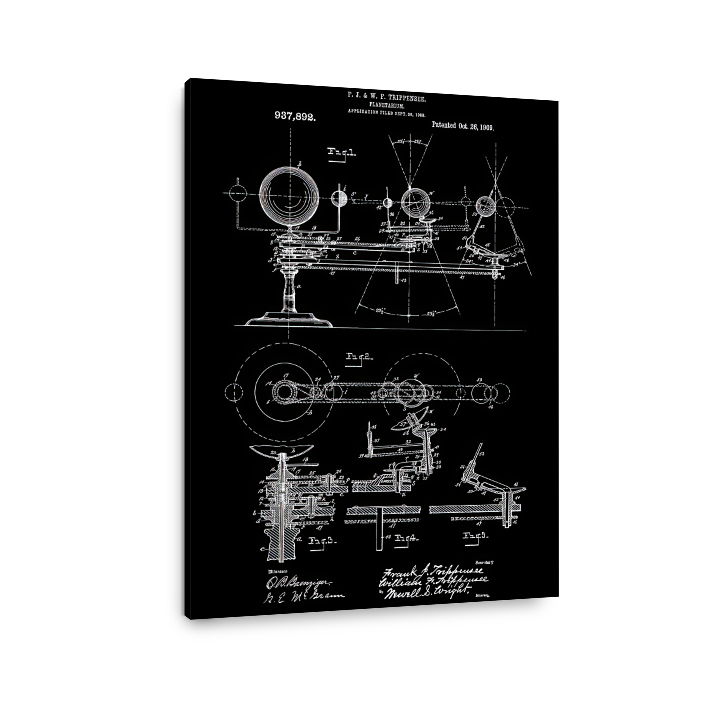 Vintage Planetarium Blueprint