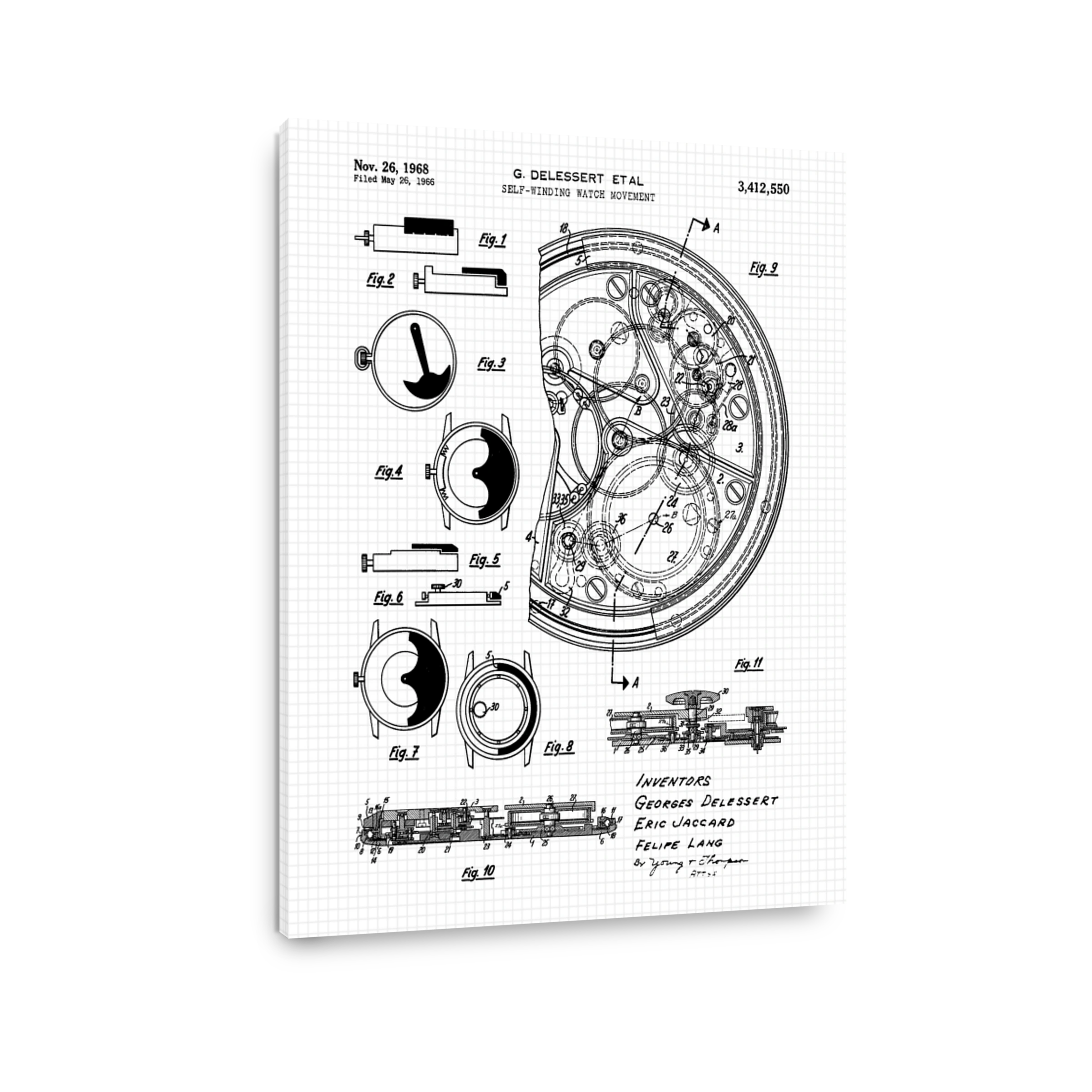 Self-Winding Watch Movement Blueprint