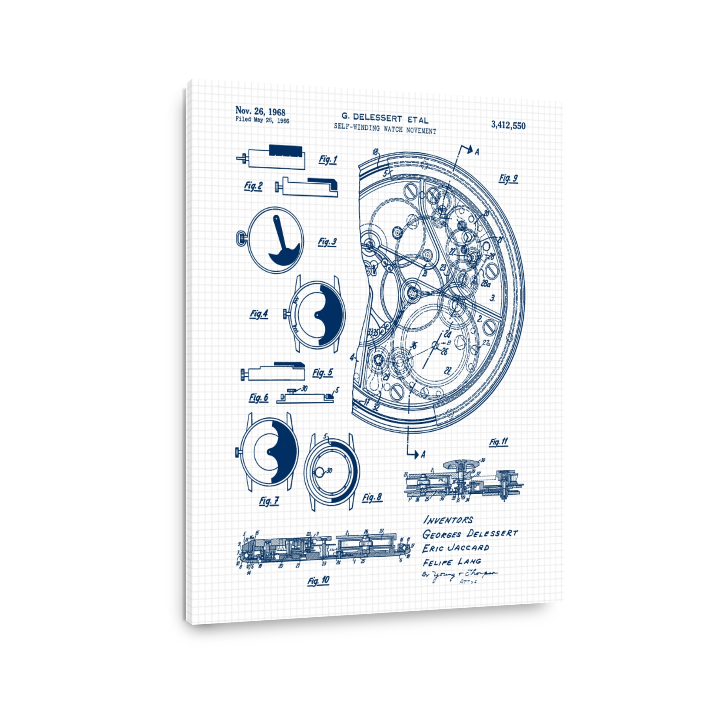 Vintage Watch Movement Blueprint