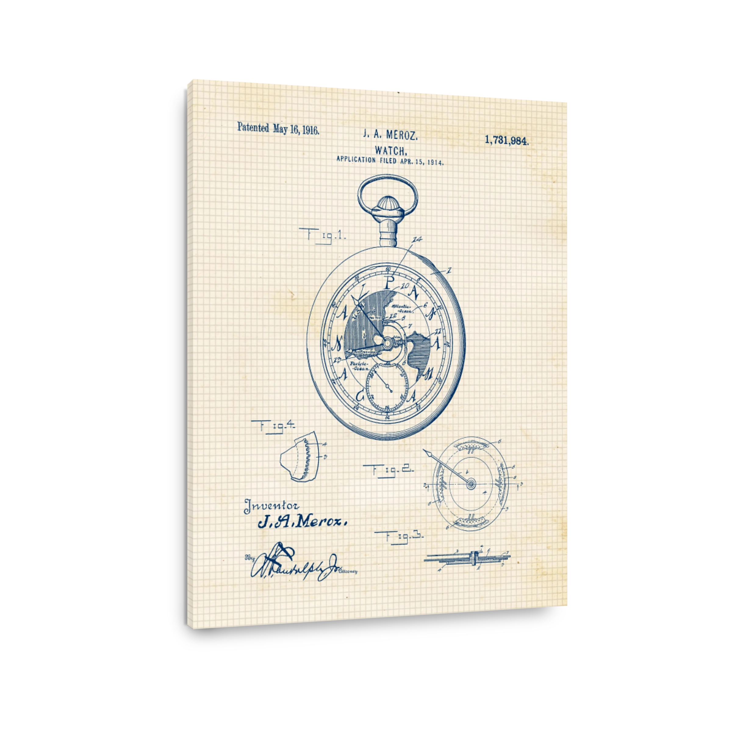 J. A. Meroz Pocket Watch Patent