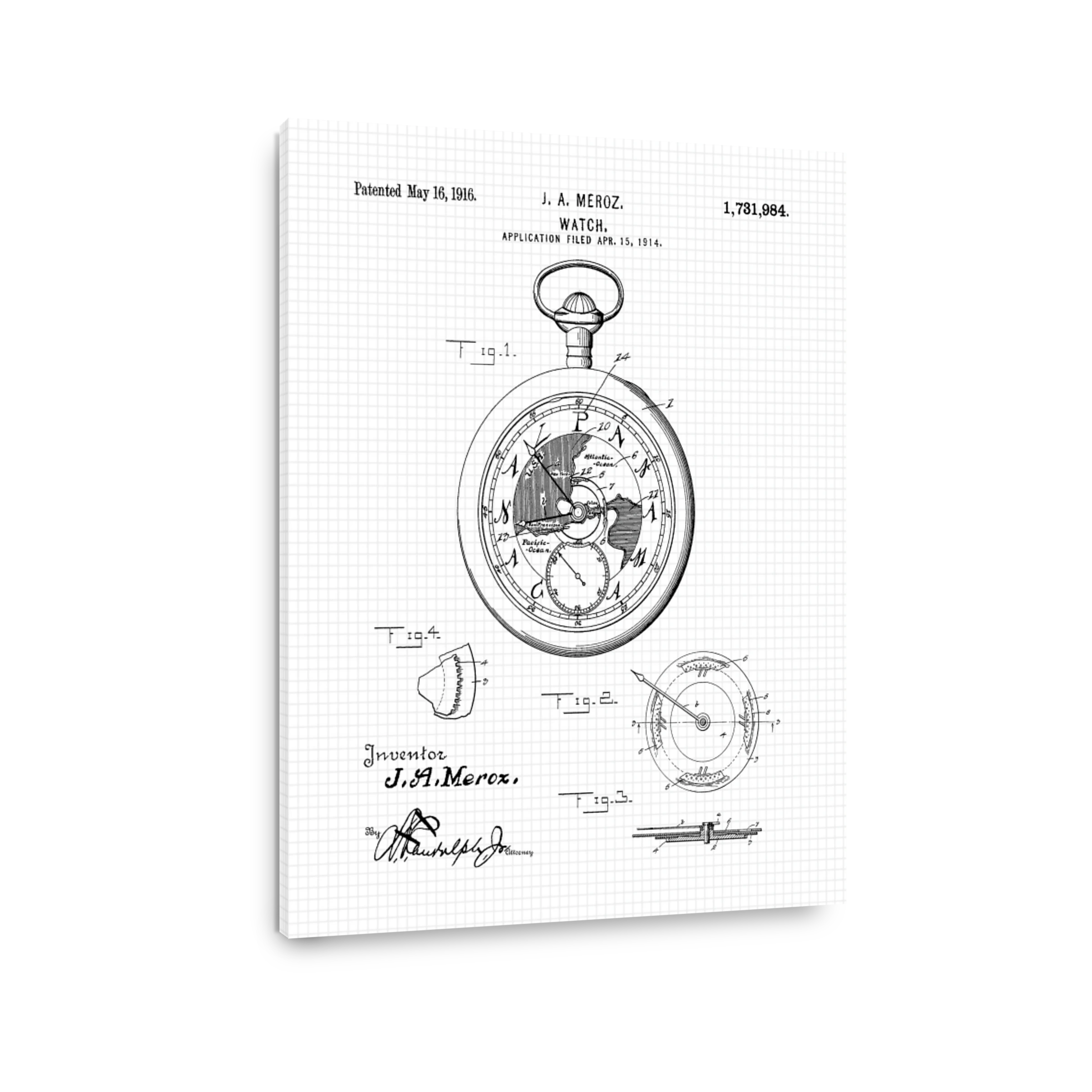 J. A. Meroz Pocket Watch Blueprint