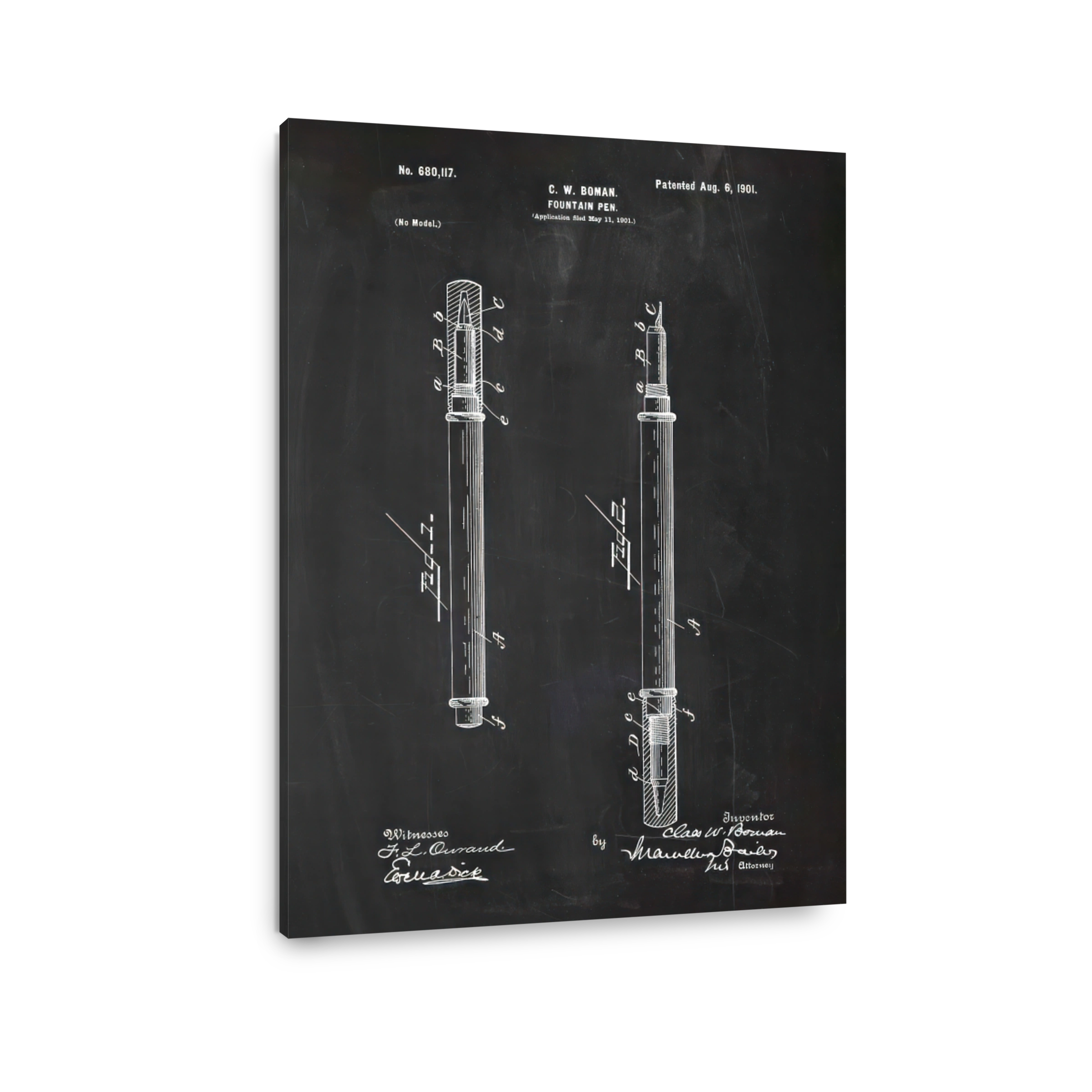 Fountain Pen Patent Blueprint