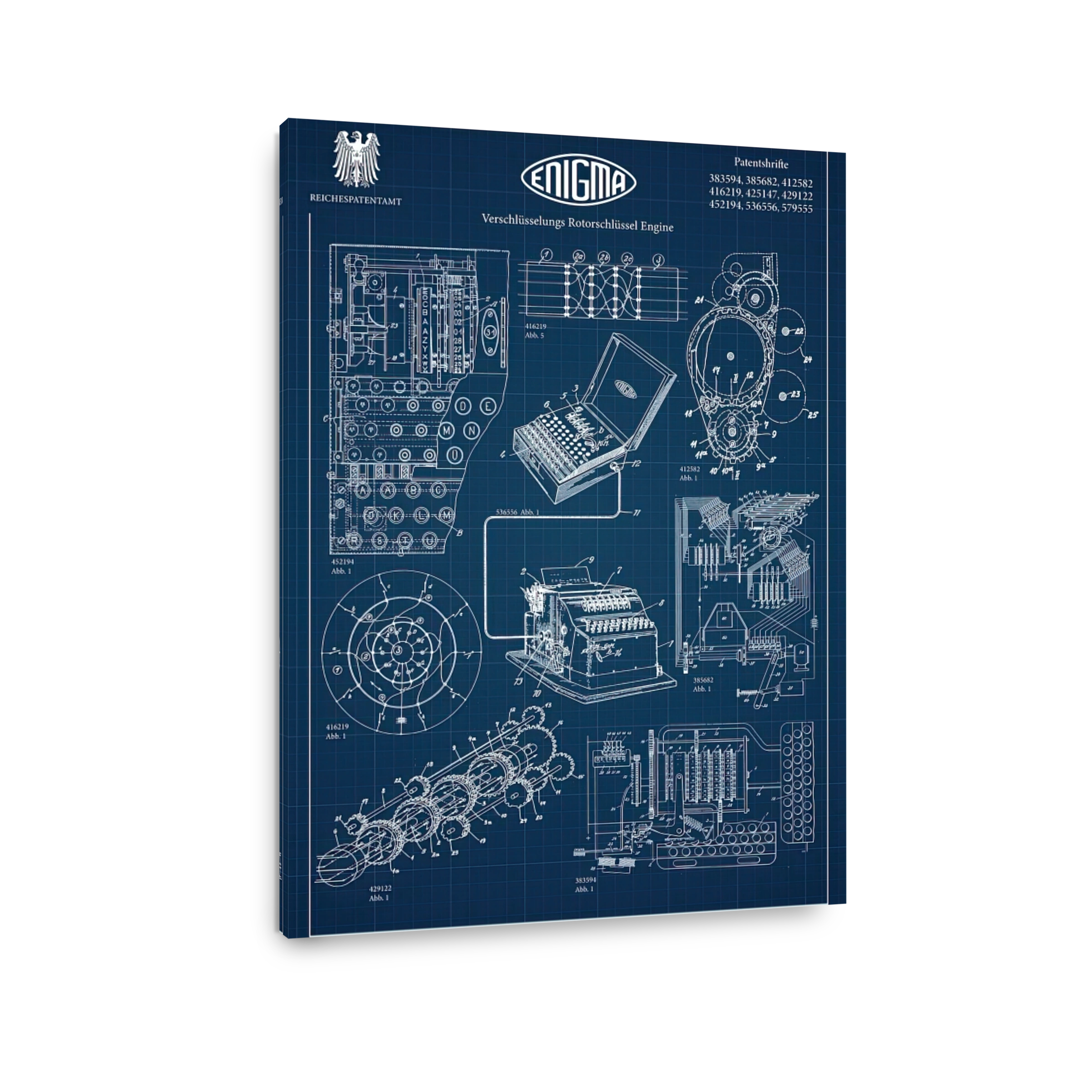 Enigma Machine Blueprint Art