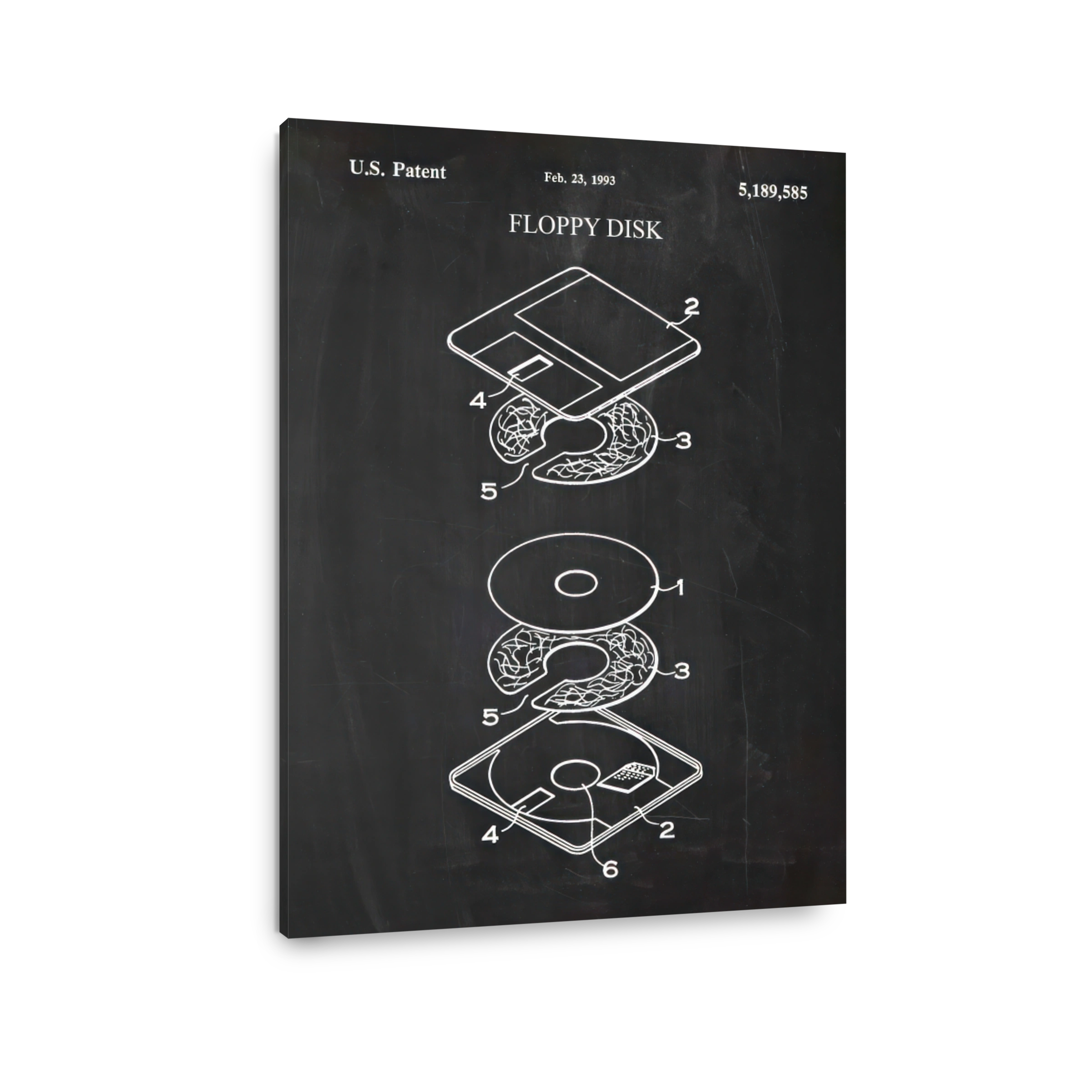Floppy Disk Patent Blueprint Art