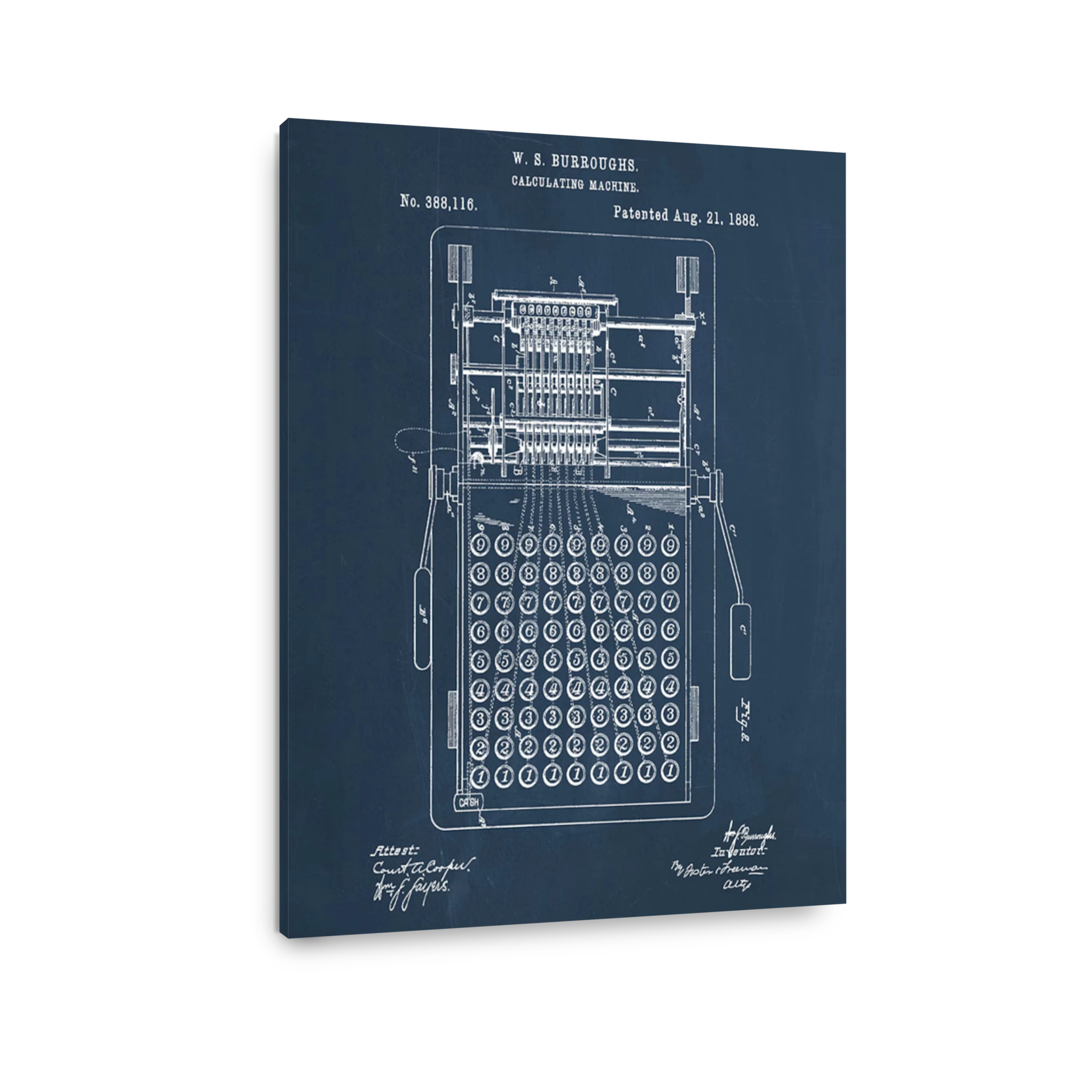 W. S. Burroughs Calculating Machine Blueprint